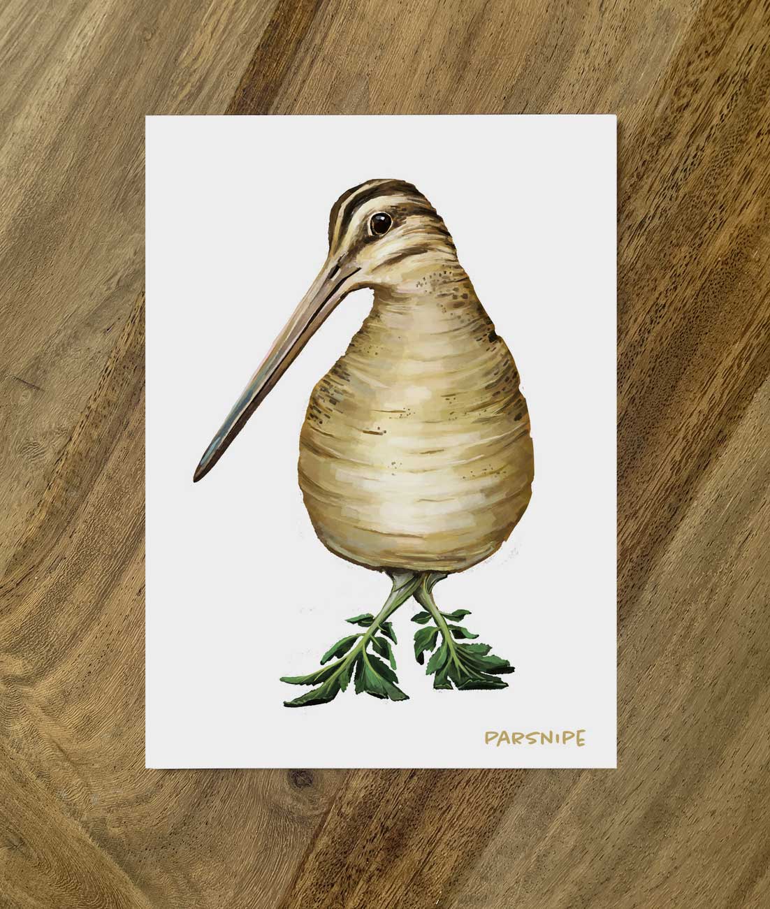 Englische Gemüsevögel Veggiebirds-Postkarten_parsnipe