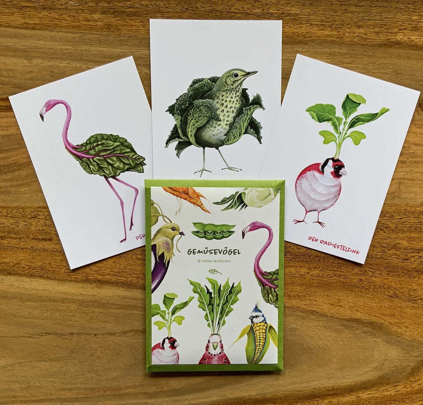 Postkarten Sets - Gemüsevögel