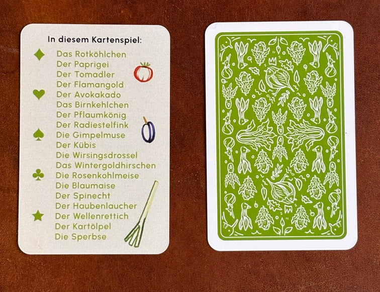 Gemüsevögel veggiebirds Spielkarten 110er (Rommé/Canasta) 55er grün