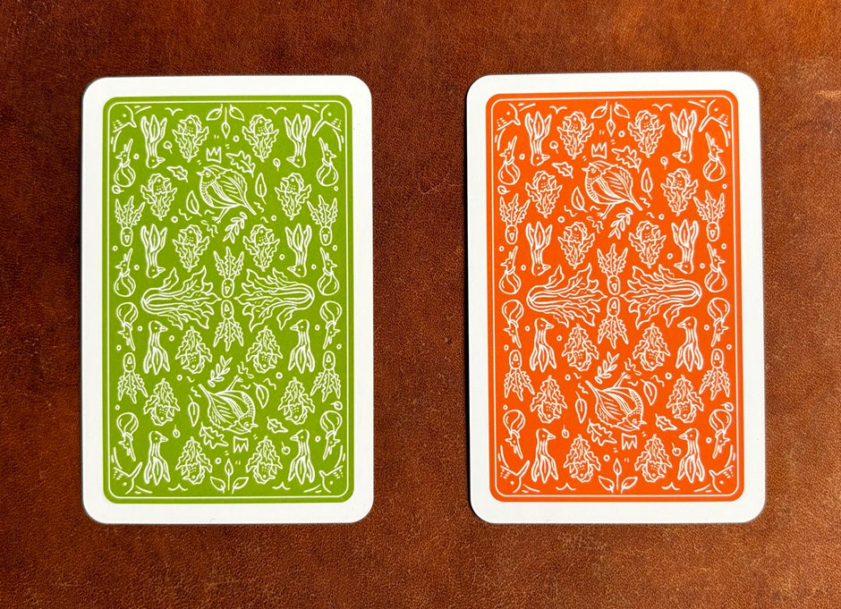 Gemüsevögel veggiebirds Spielkarten 110er (Romme/Canasta) rot grün