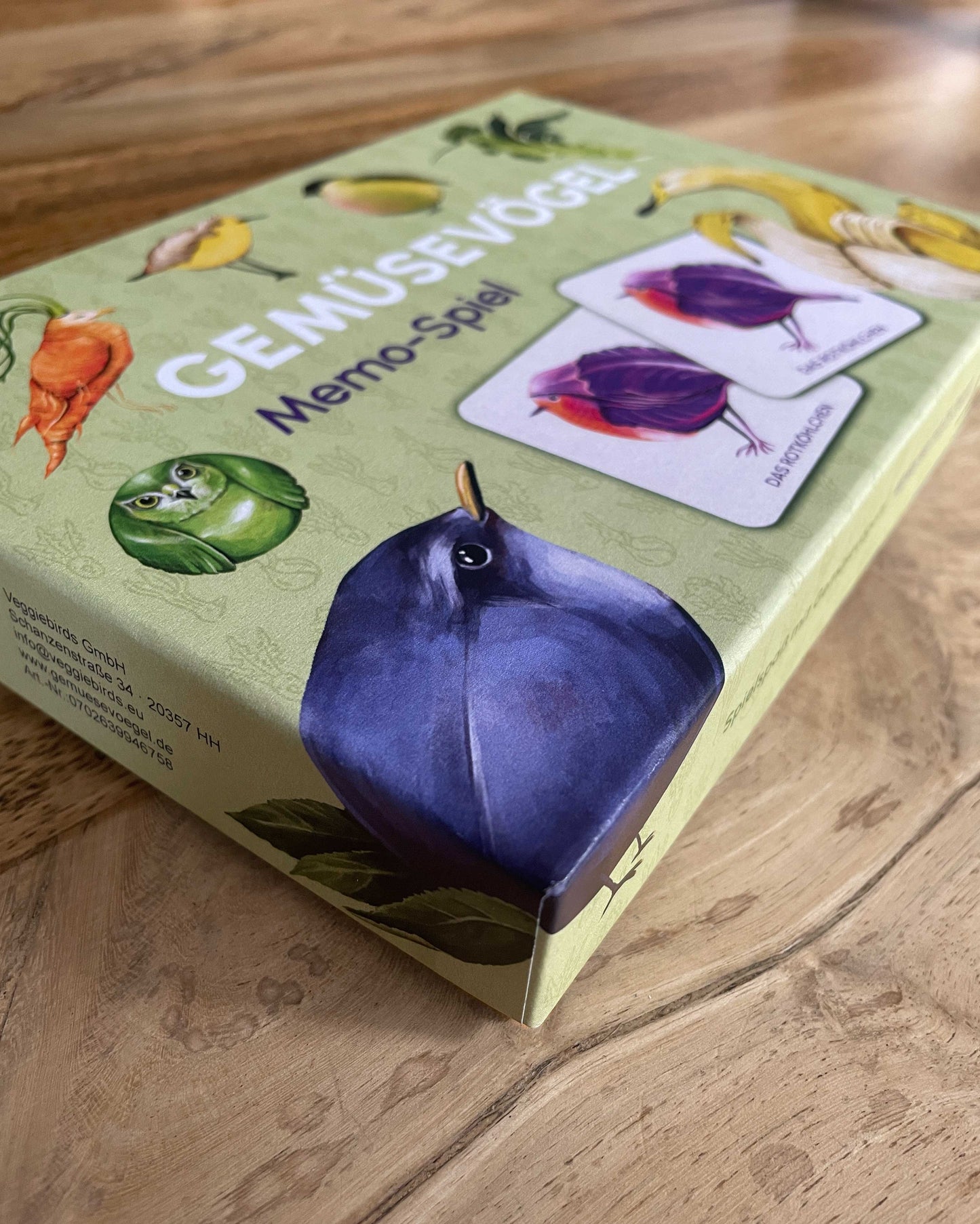 Memo Memory Spiel Gemüsevögel veggiebirds