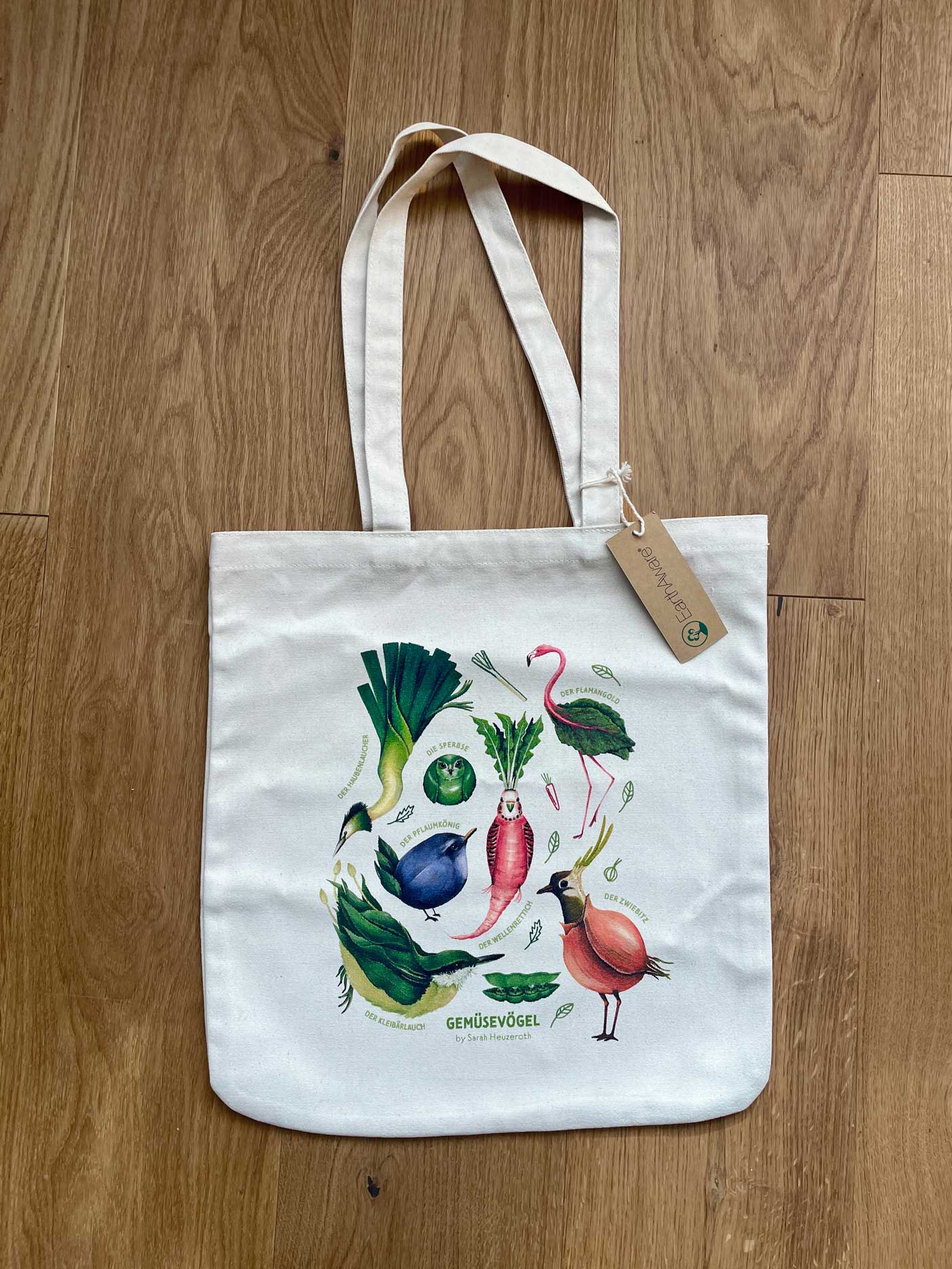 Einkaufstasche Tragetasche Gemüsevögel veggiebirds Tasche Collage WR
