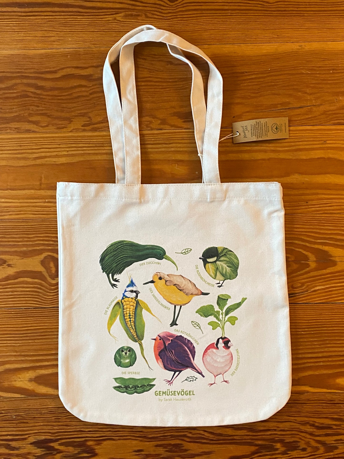 Einkaufstasche Tragetasche Gemüsevögel veggiebirds Tasche Collage RK