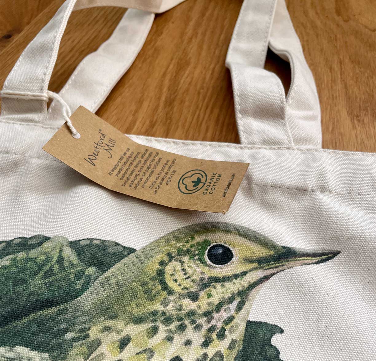 Einkaufstasche Tragetasche Gemüsevögel veggiebirds Tasche Detail_Wirsingdrossel