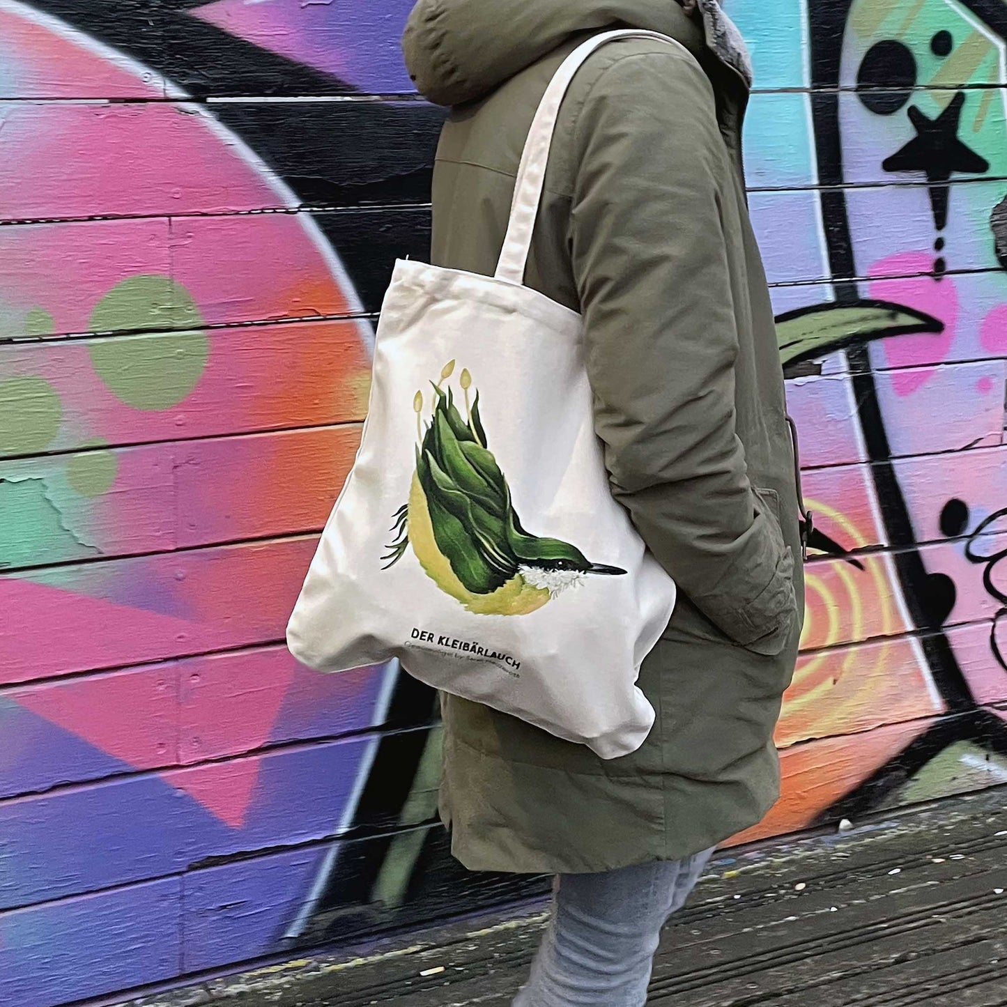 Einkaufstasche Tragetasche Gemüsevögel veggiebirds Tasche Kleibärlauch 2