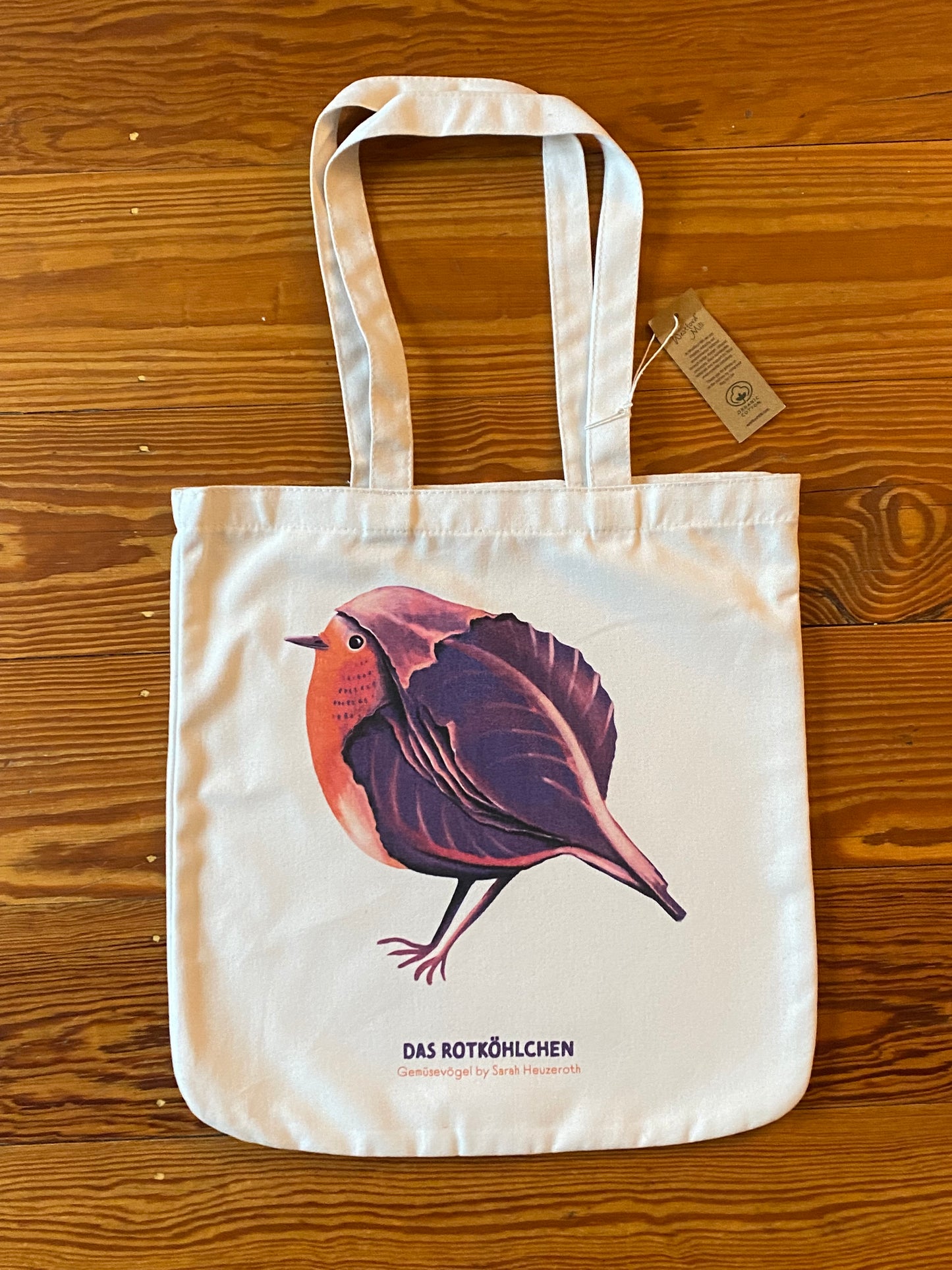 Einkaufstasche Tragetasche Gemüsevögel veggiebirds Tasche Rotköhlchen