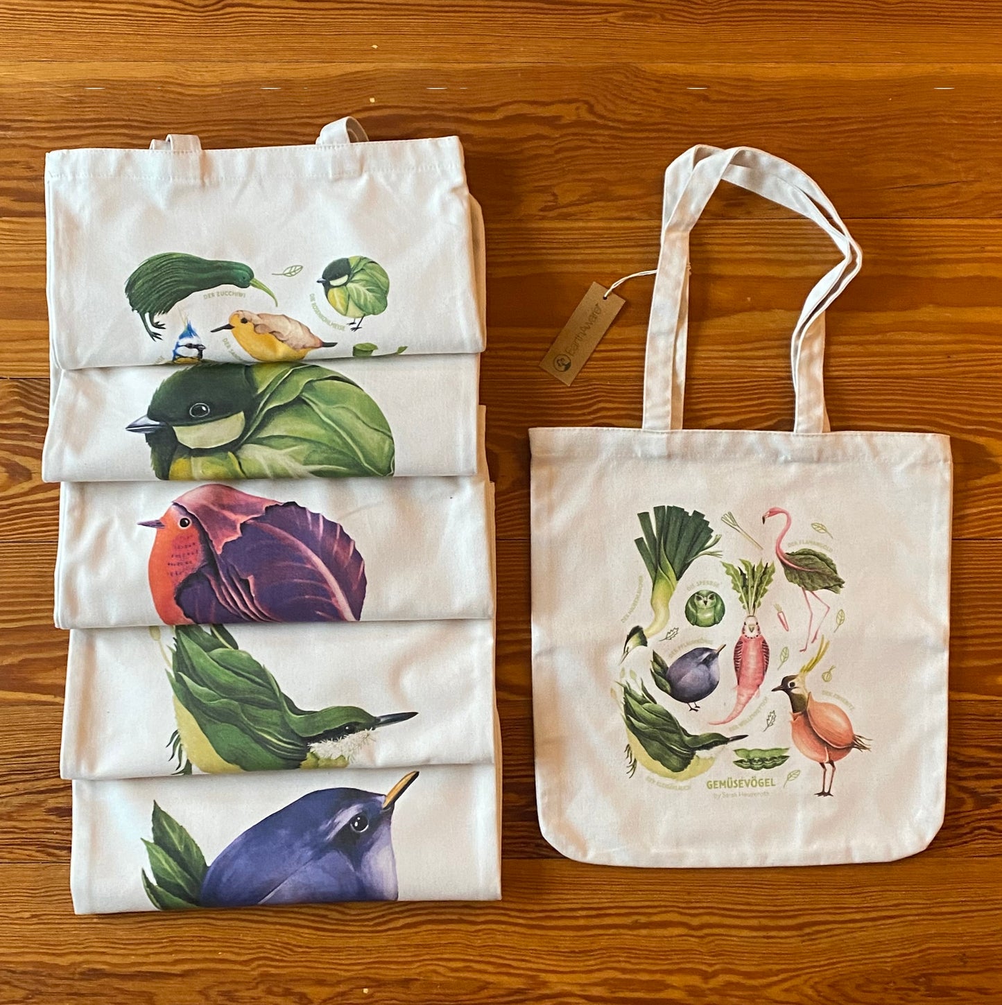 Einkaufstasche Tragetasche Gemüsevögel vegioebirds Tasche alle