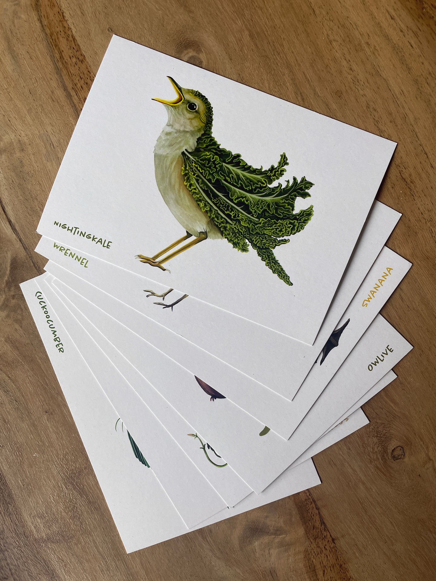 Englische Gemüsevögel Veggiebirds-Postkarten nightingkale