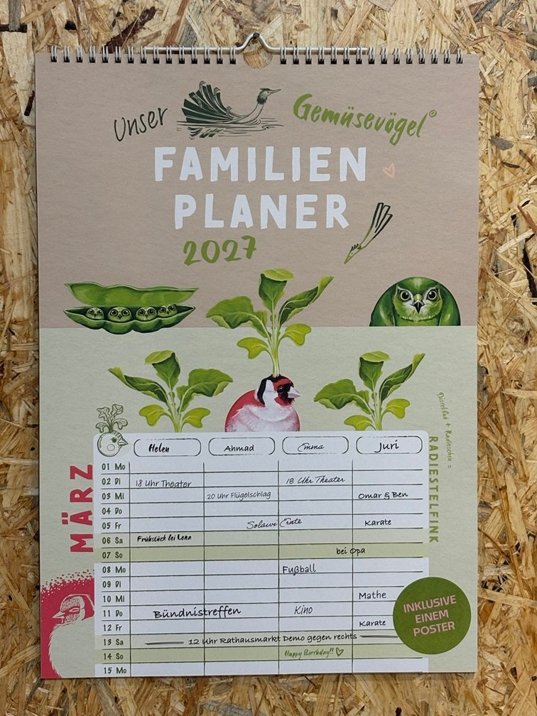 Familien-Planer/-Kalender Gemüsevögel