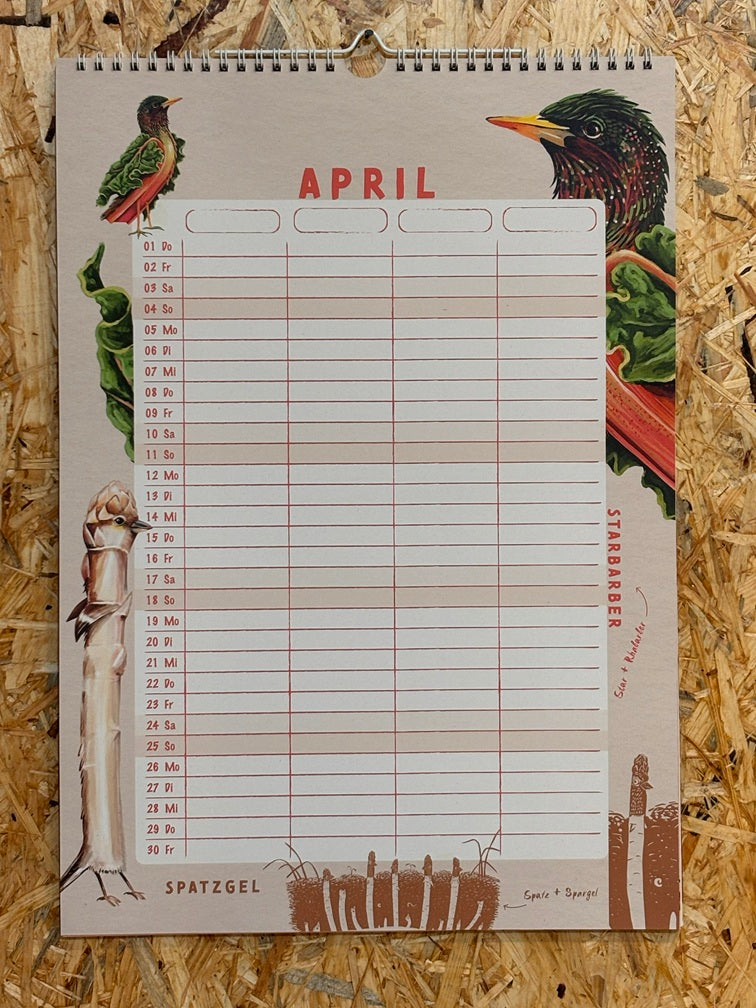 Familien-Planer/-Kalender Gemüsevögel