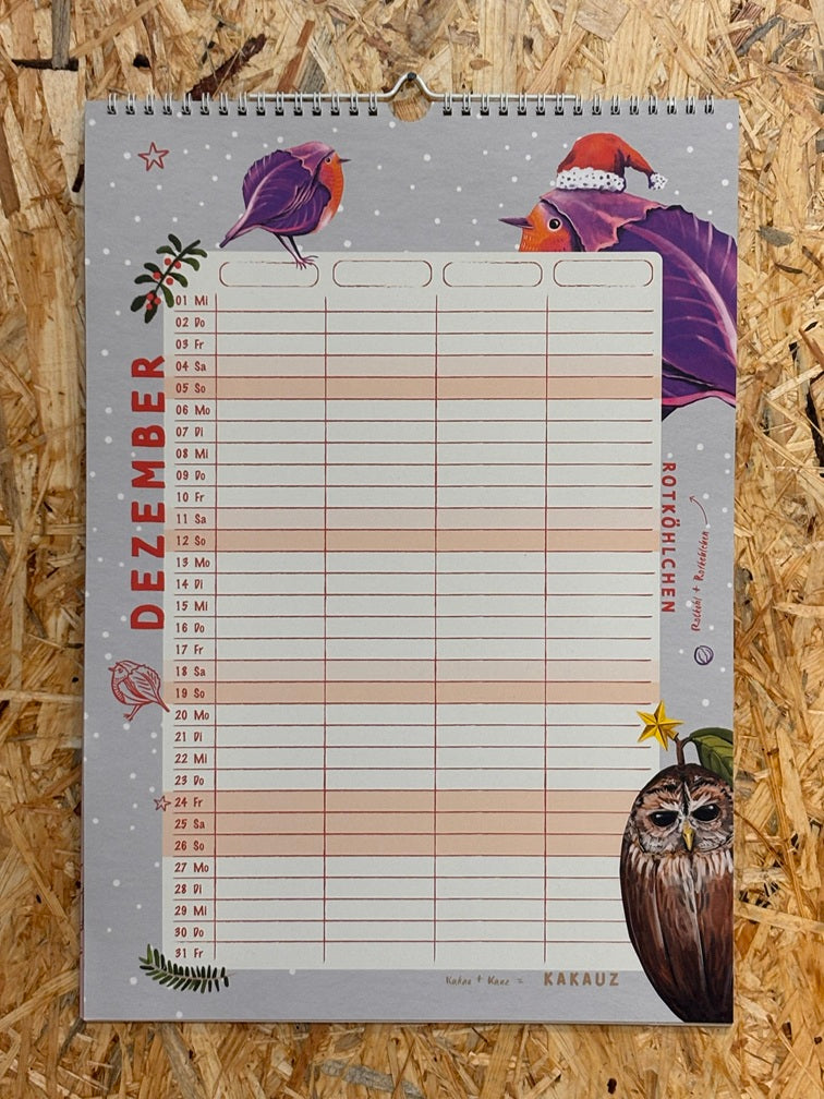Familien-Planer/-Kalender Gemüsevögel