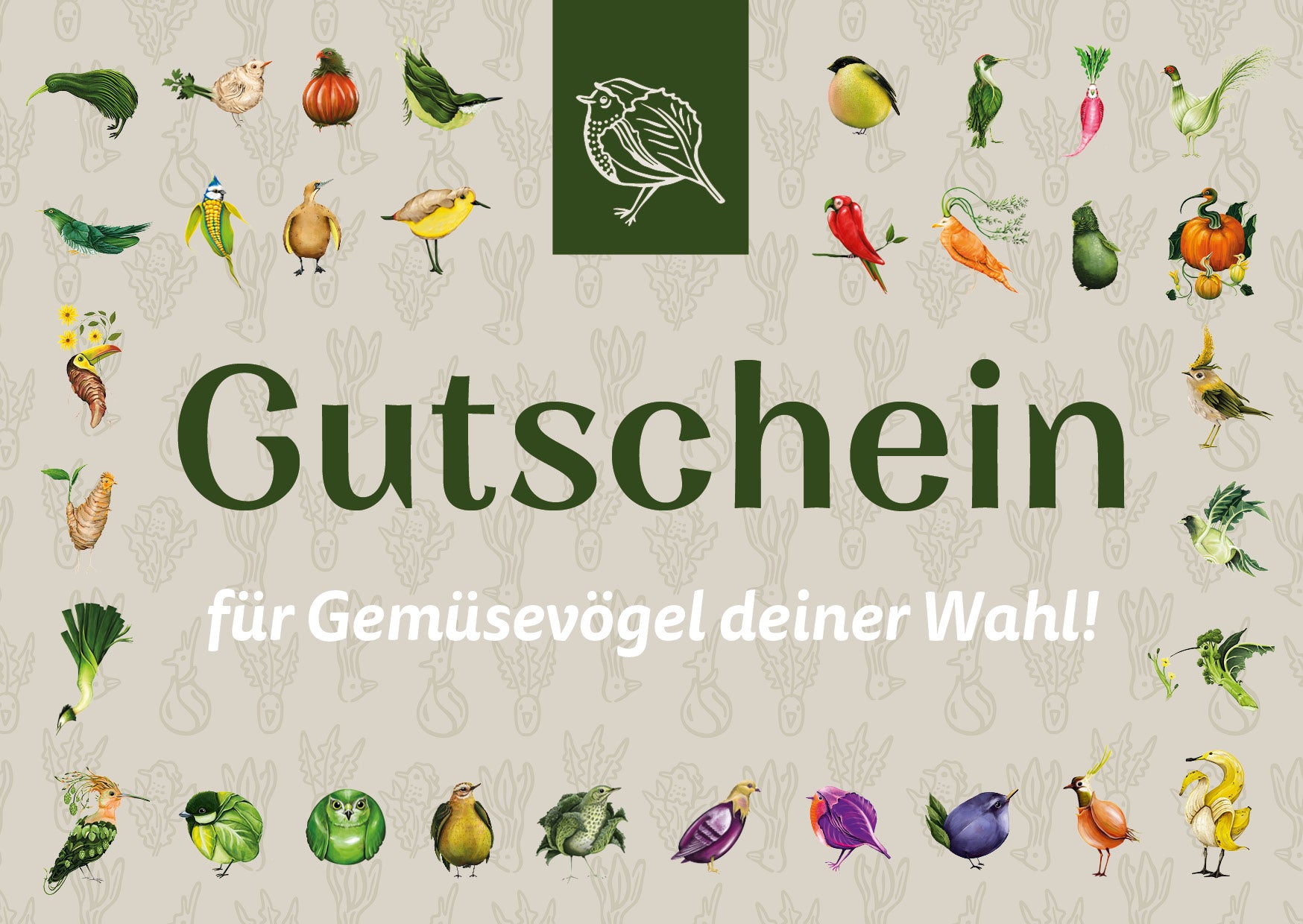 Gemüsevögel veggiebirds Gutschein Geschenkgutschein 