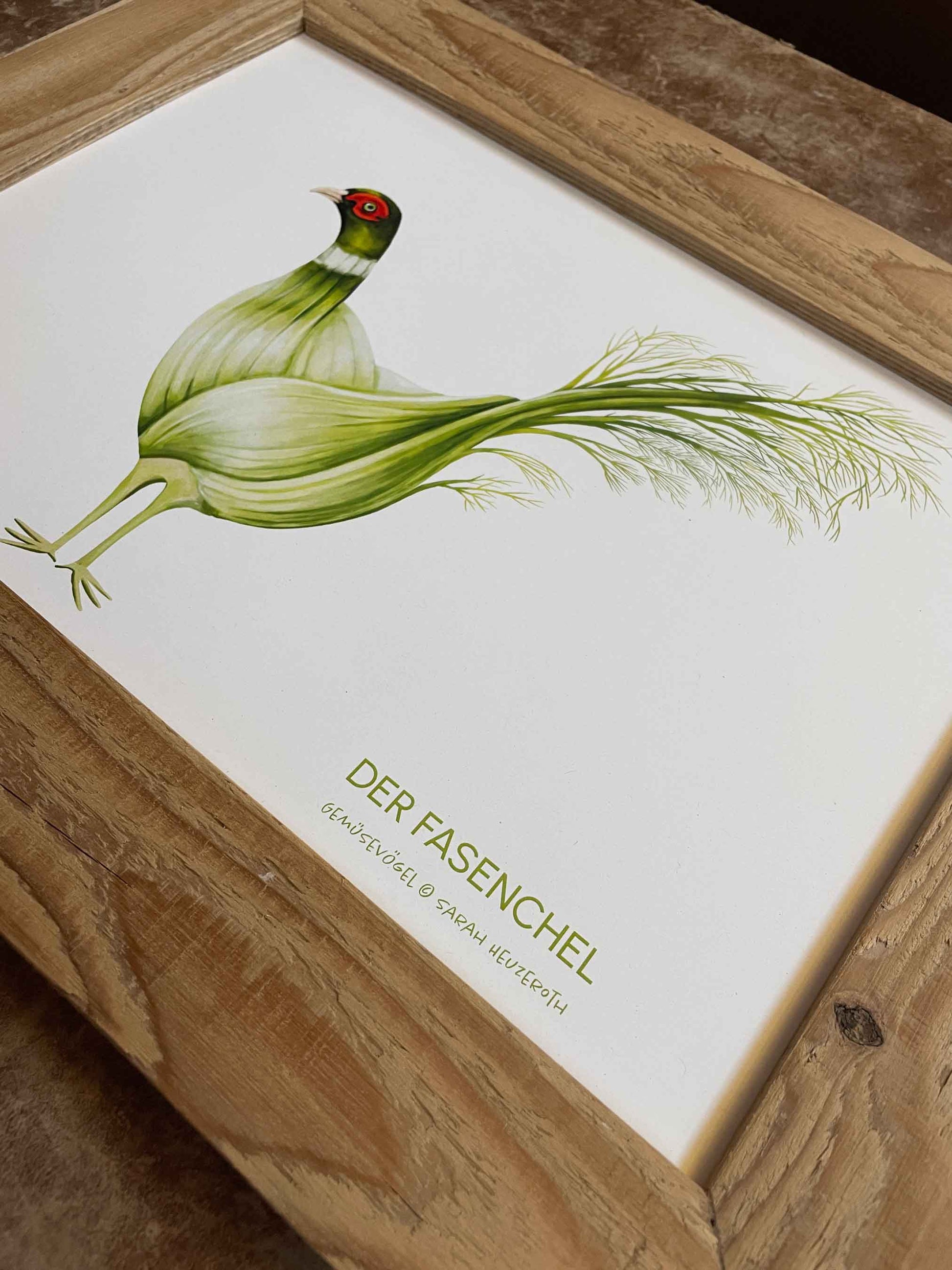 Gemüsevögel veggiebirds Kunstdruck / Poster in DIN A3 