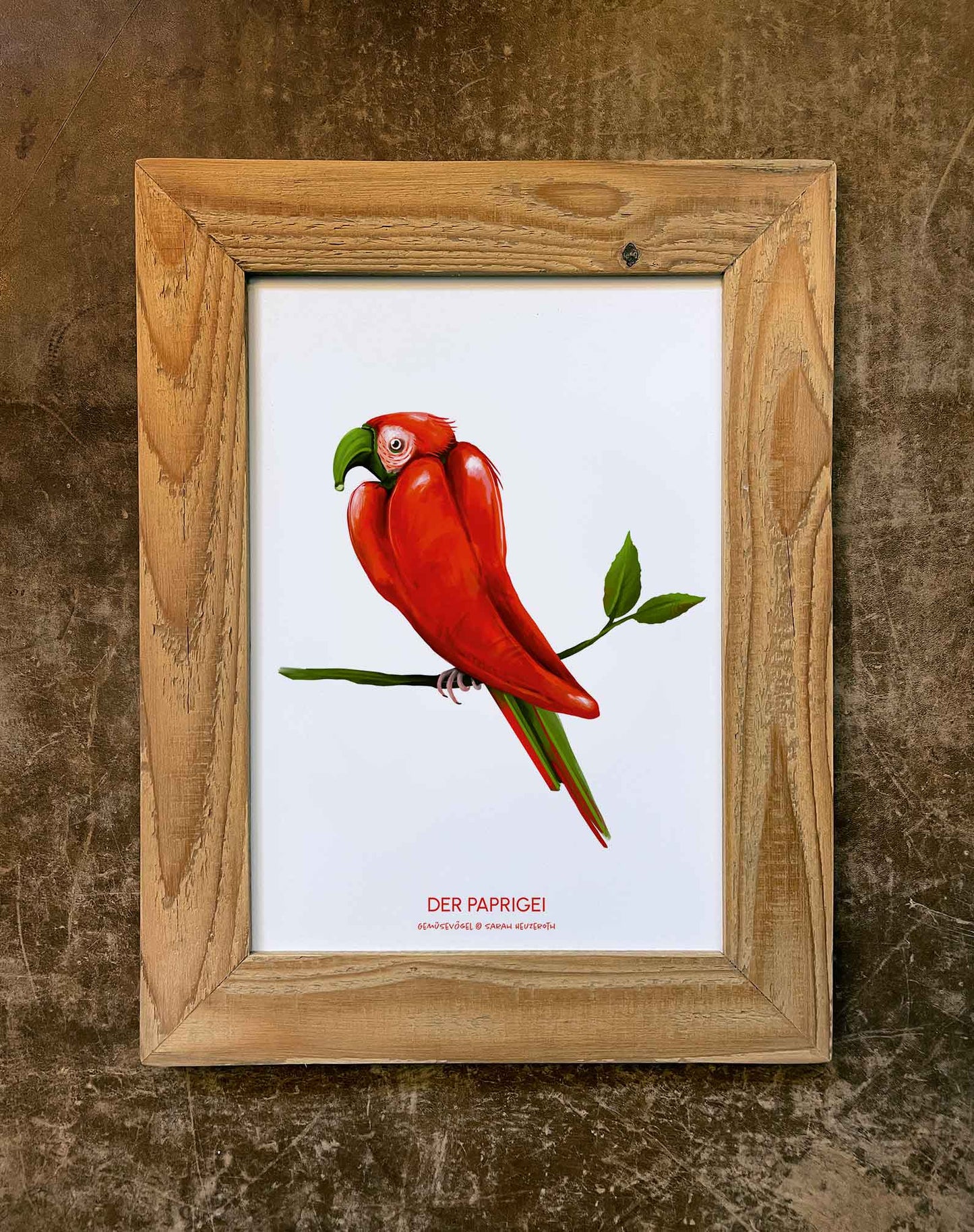Gemüsevögel veggiebirds Kunstdruck / Poster in Din A4 Paprigei