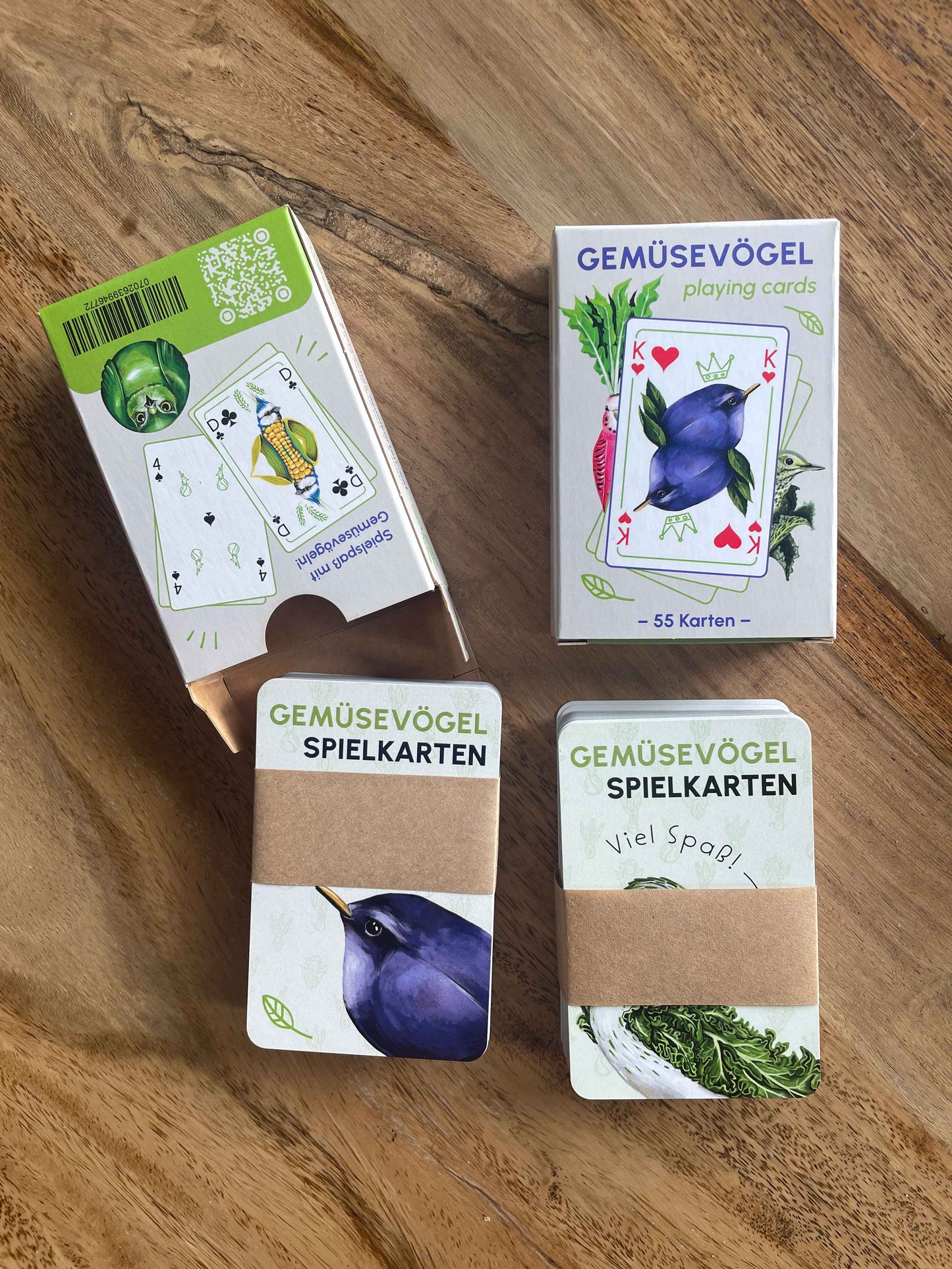 Gemüsevögel veggiebirds Spielkarten 110er (Rommé/Canasta) 