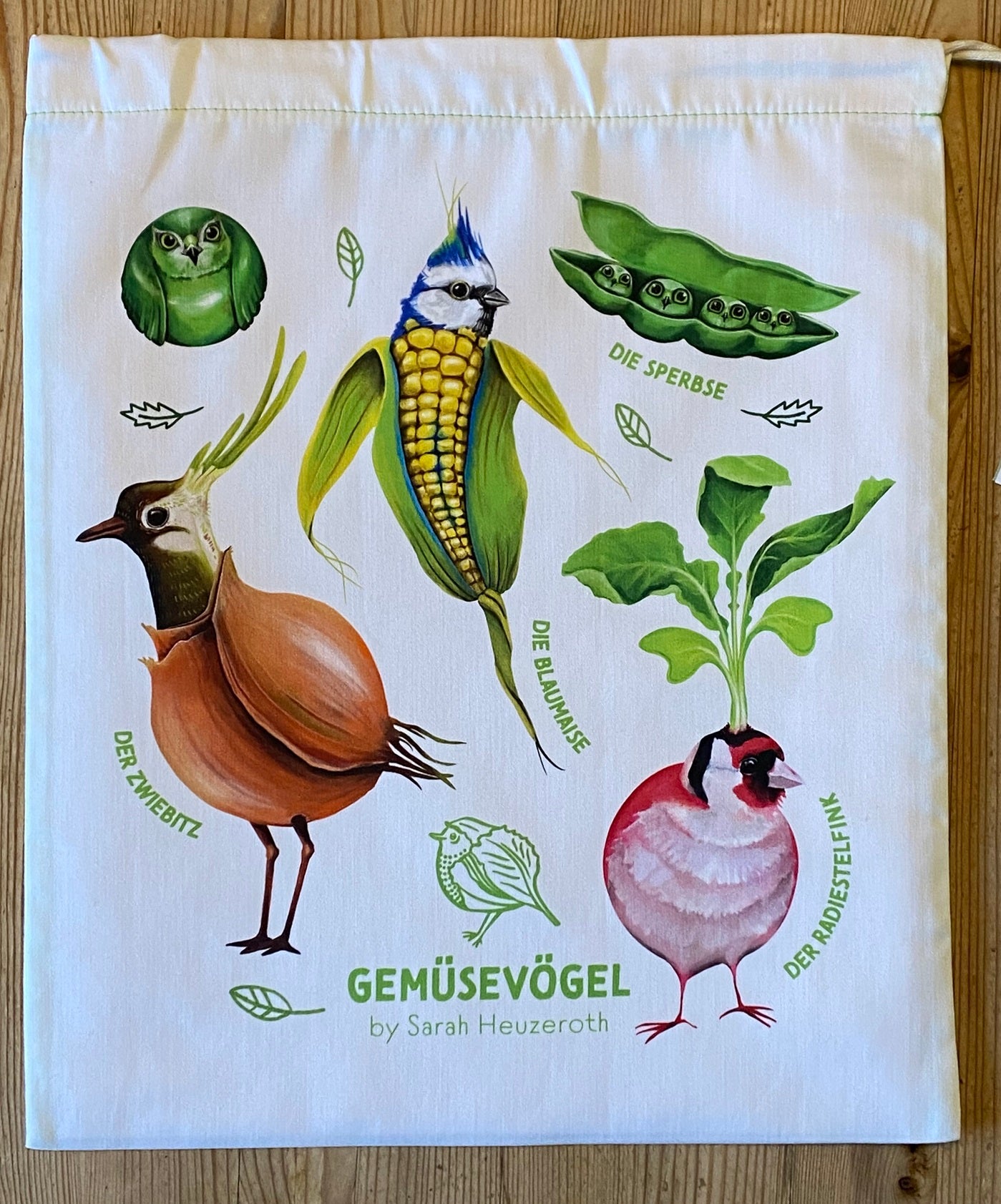 Gemüsebeutel Obstbeutel Gemüsevögel veggiebirds Rückseite