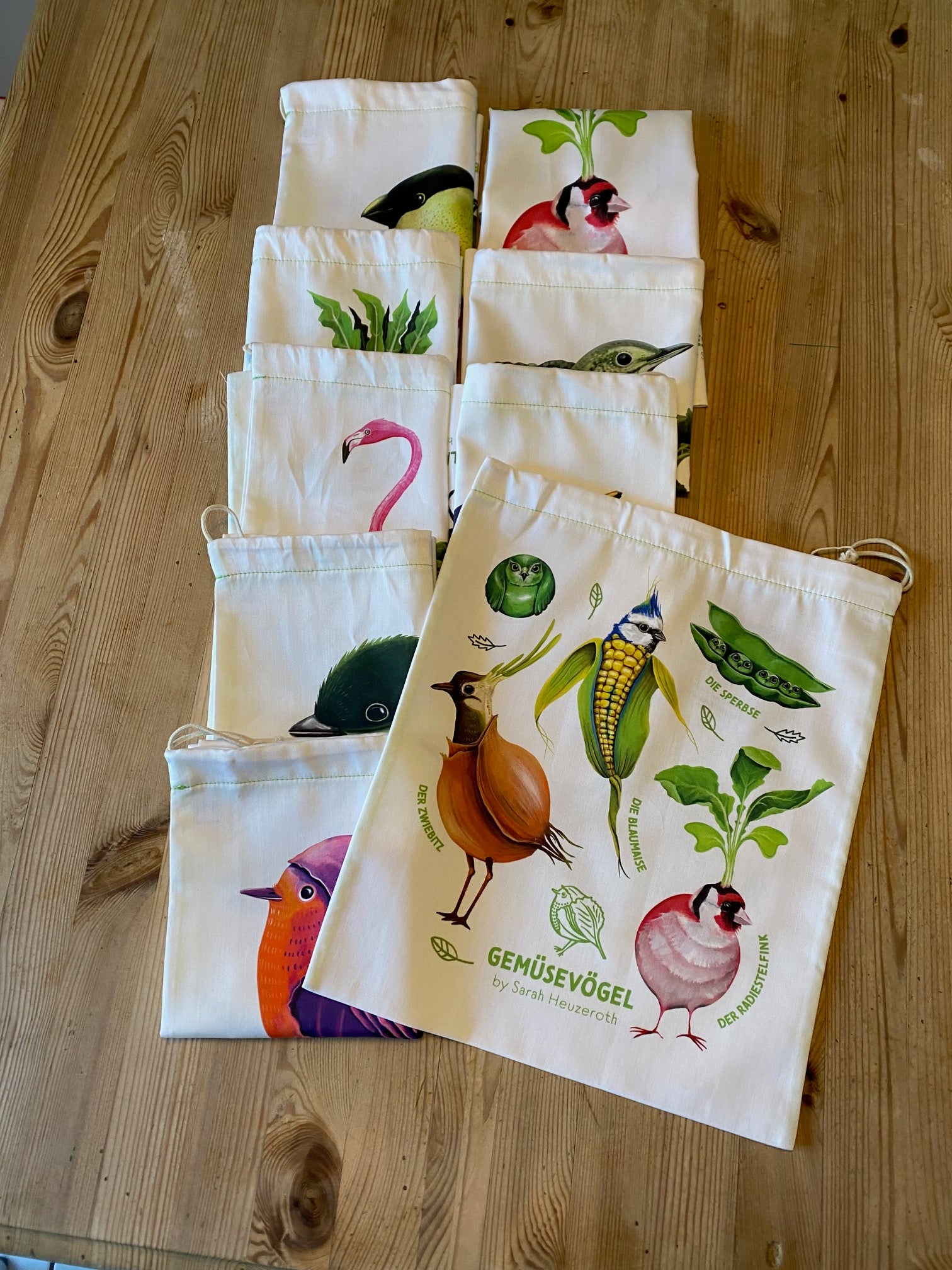 Gemüsebeutel Obstbeutel Gemüsevögel veggiebirds alle