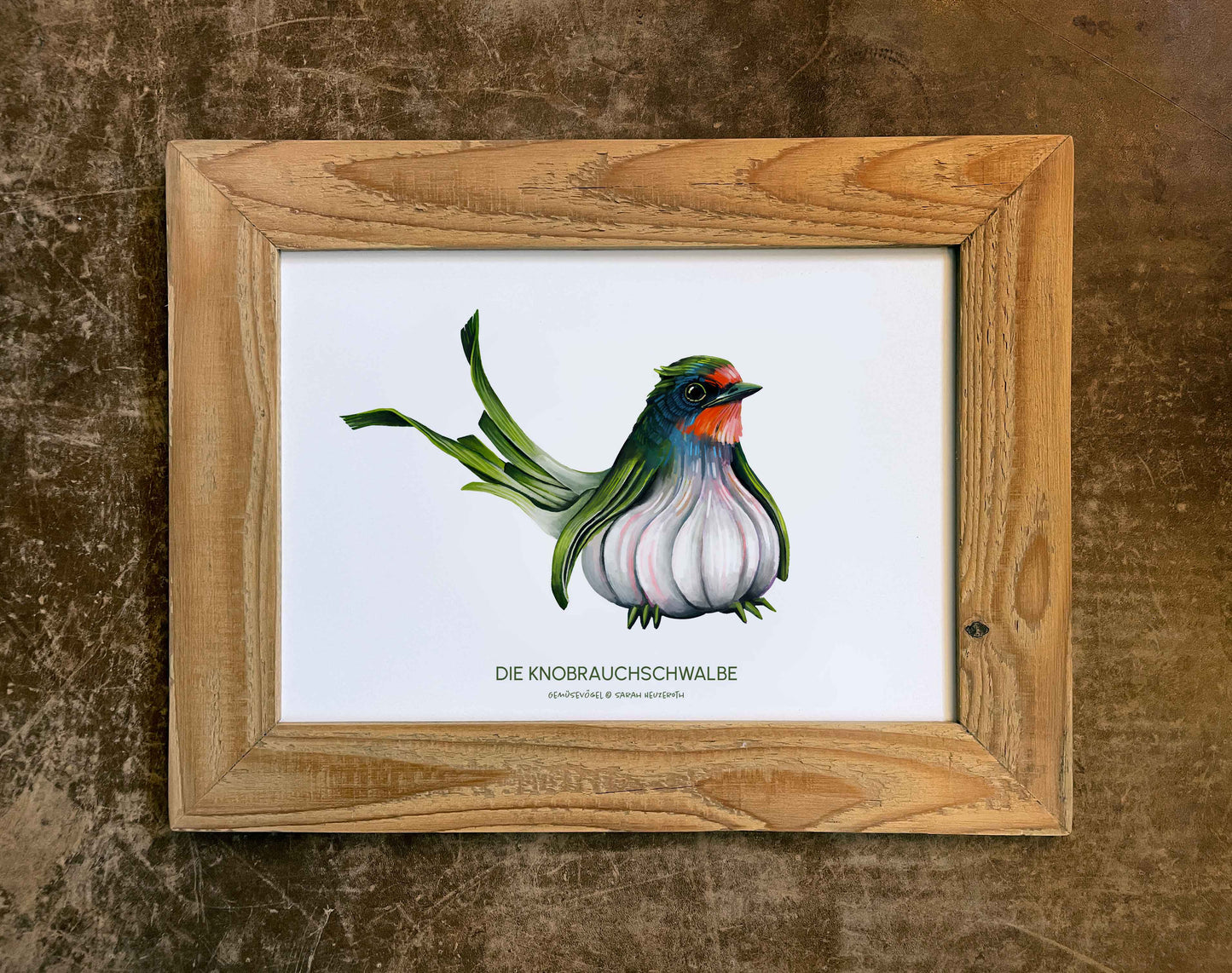Gemüsevögel veggiebirds Kunstdruck / Poster in DIN A4 Knobrauchschwalbe