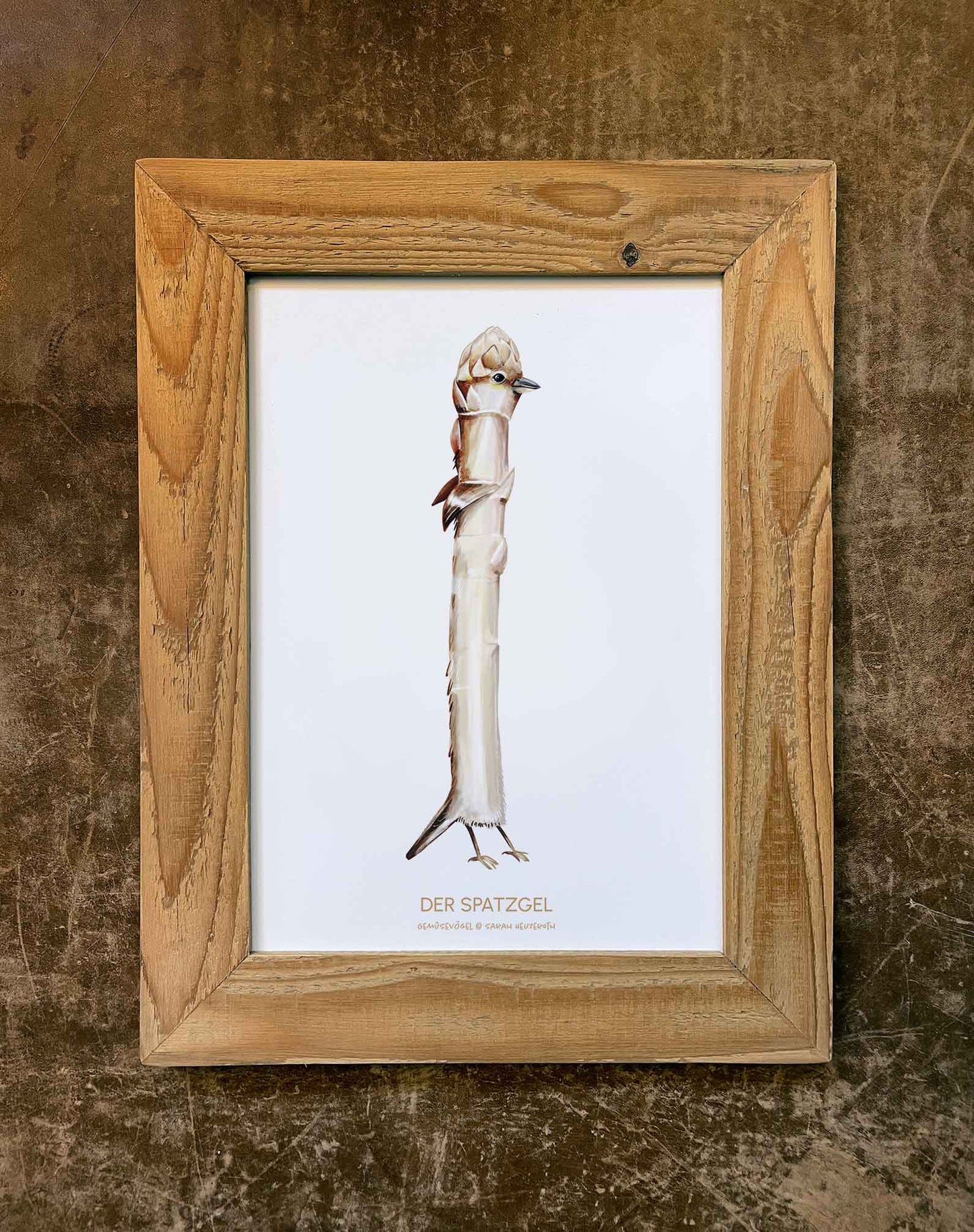 Gemüsevögel veggiebirds Kunstdruck / Poster in DIN A4 Spatzgel
