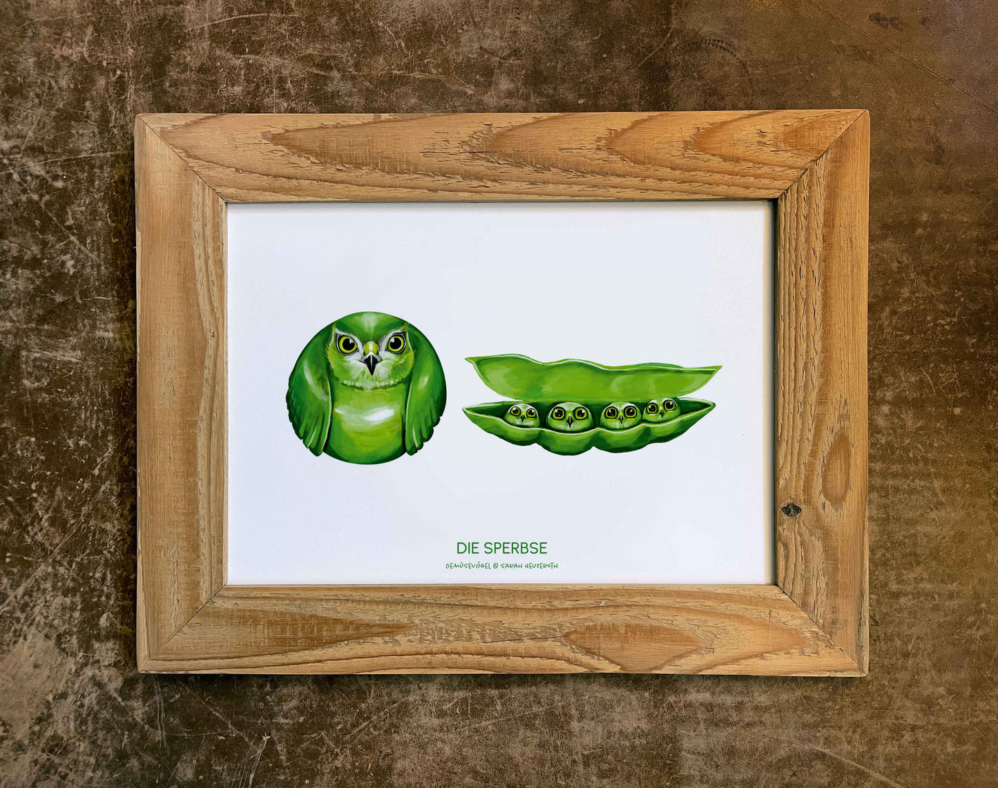 Gemüsevögel veggiebirds Kunstdruck / Poster in DIN A4 Sperbse