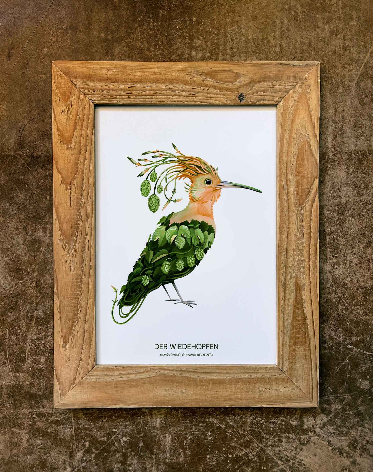 Gemüsevögel veggiebirds Kunstdruck / Poster in DIN A4 Wiedehopfen
