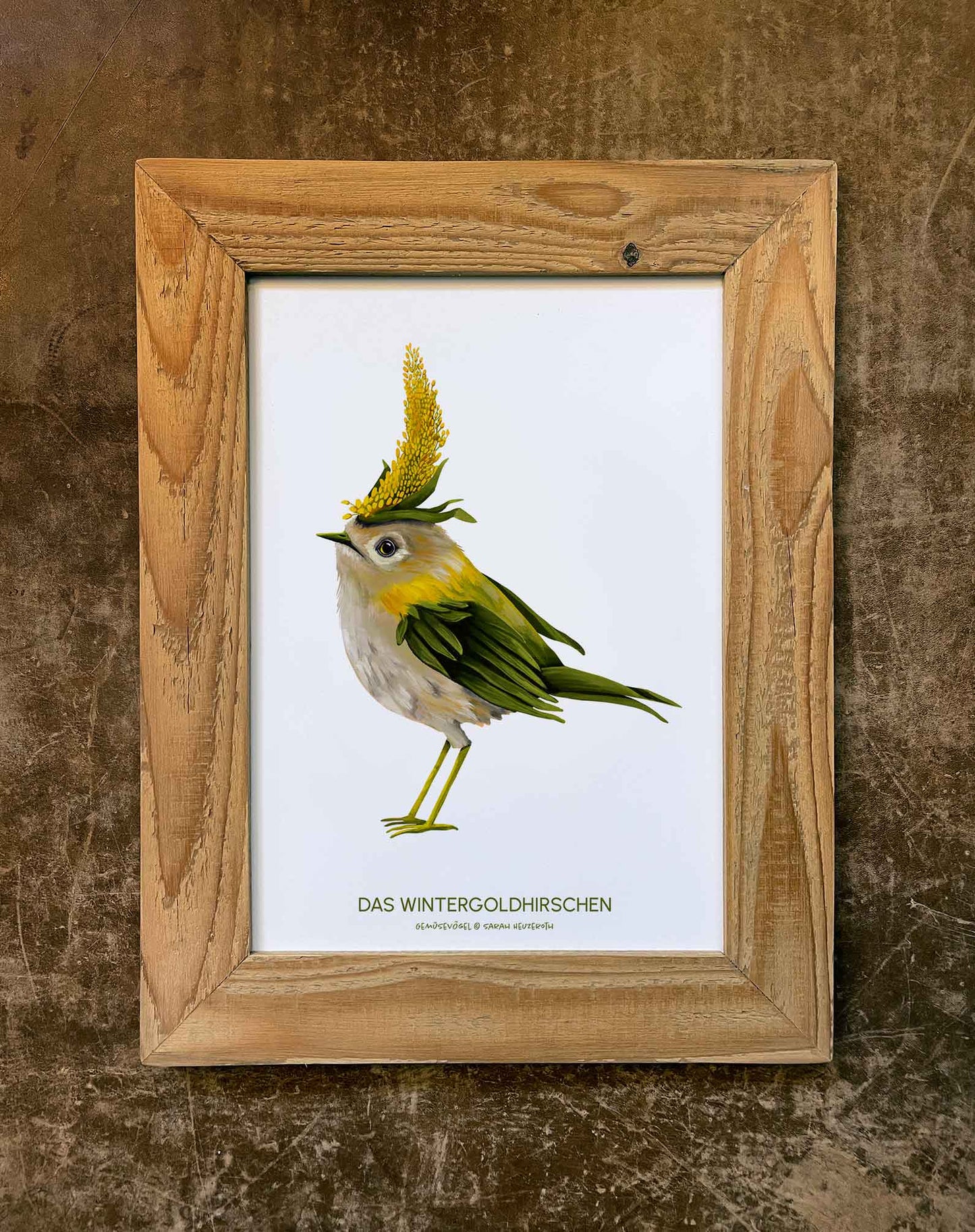 Gemüsevögel veggiebirds Kunstdruck / Poster in DIN A4 Wintergoldhirschen