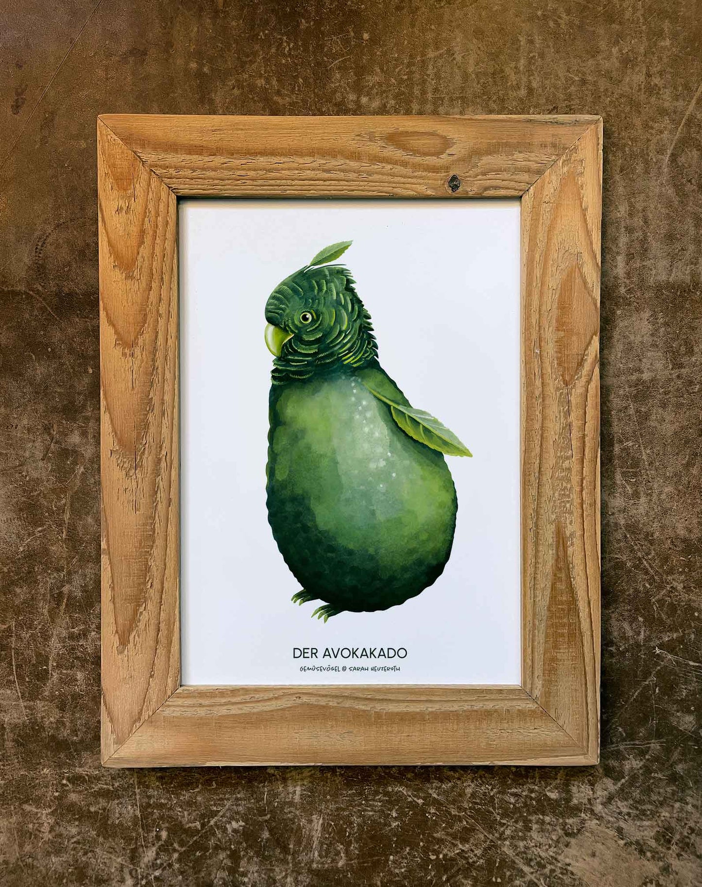 Gemüsevögel veggiebirds Kunstdruck / Poster in Din A4 Avokakado