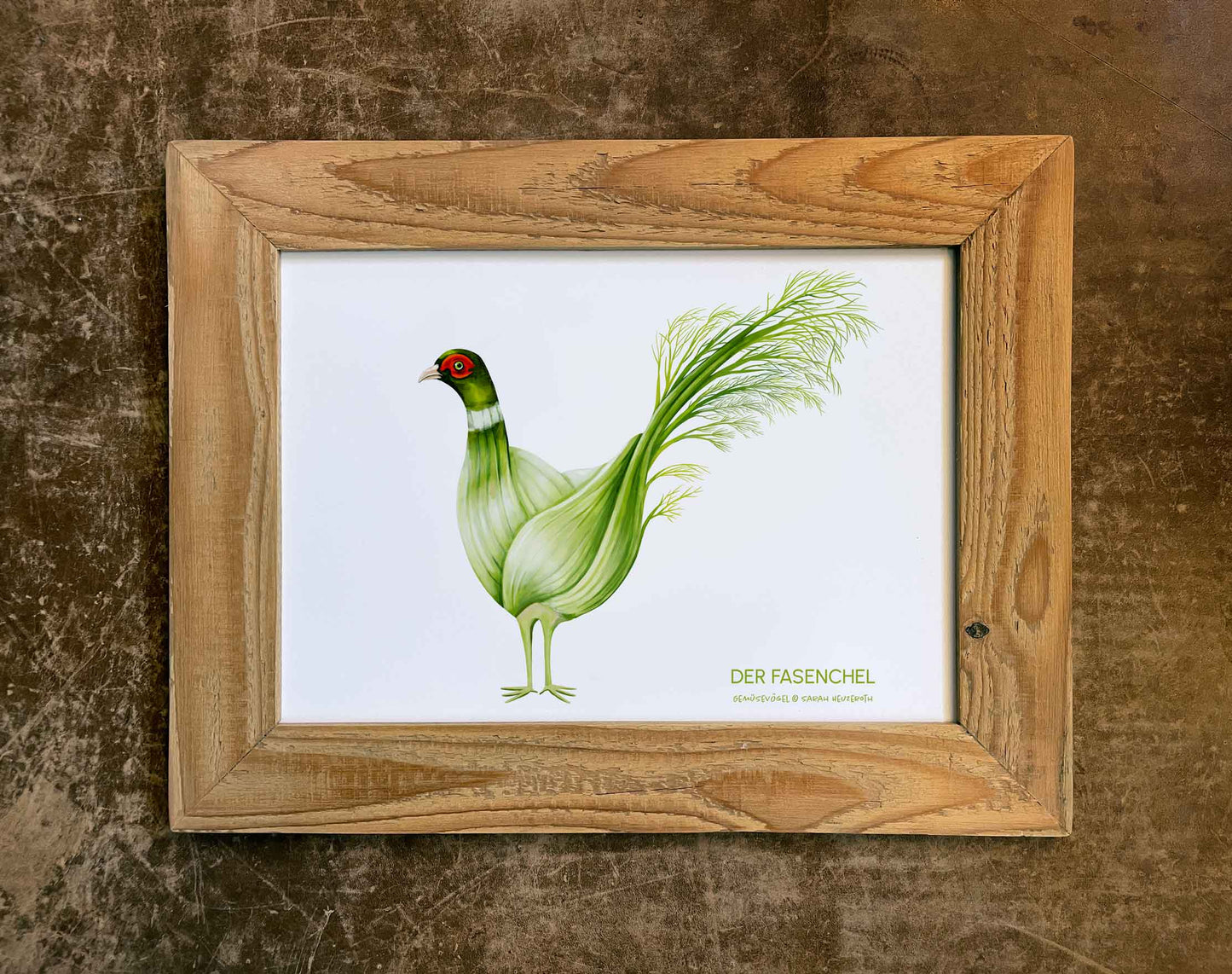 Gemüsevögel veggiebirds Kunstdruck / Poster in Din A4 Fasenchel