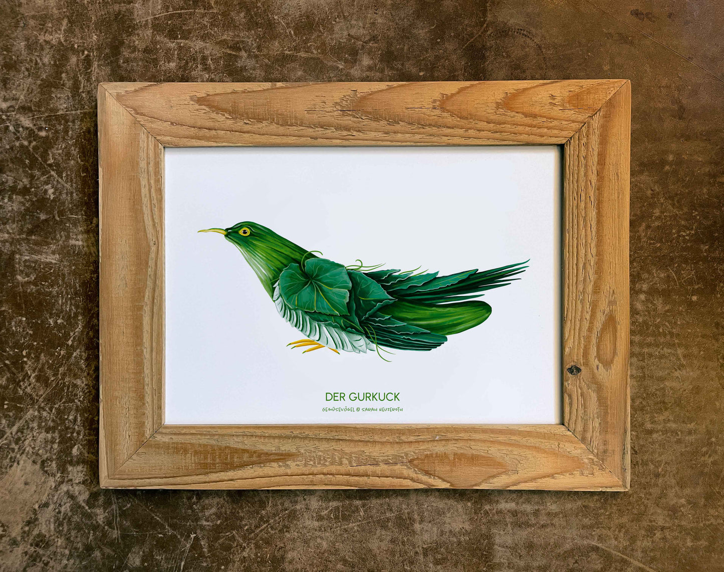 Gemüsevögel veggiebirds Kunstdruck / Poster in Din A4 Gurkuck