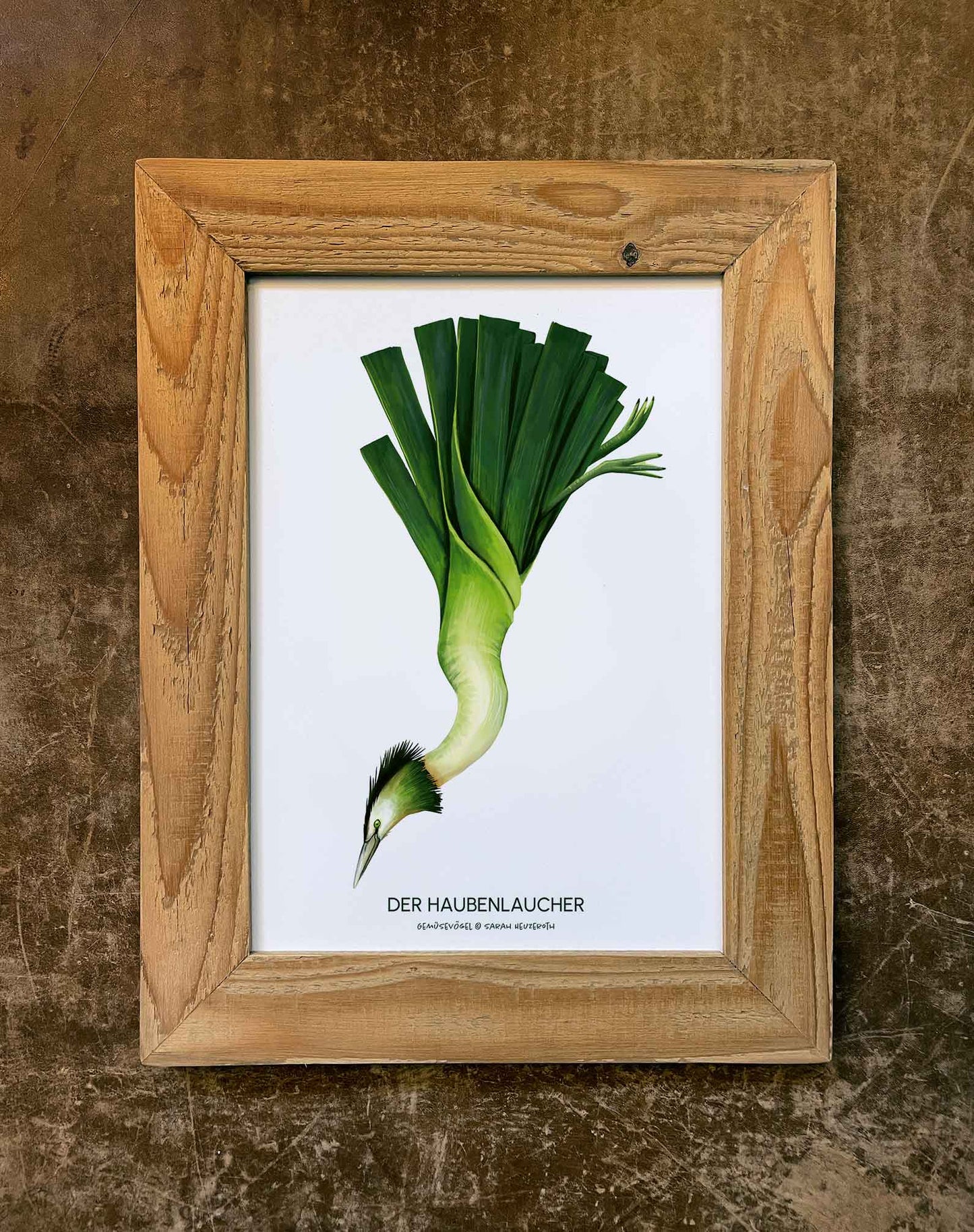 Gemüsevögel veggiebirds Kunstdruck / Poster in Din A4 Haubenlaucher