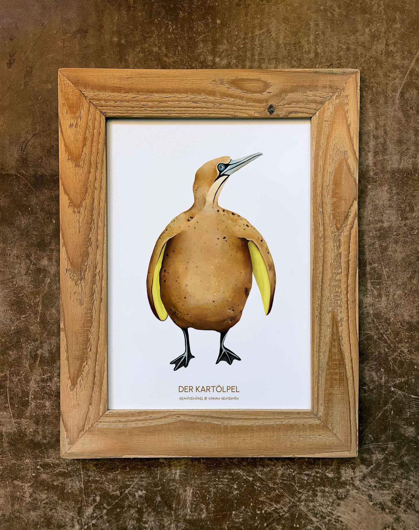 Gemüsevögel veggiebirds Kunstdruck / Poster in Din A4 Kartoelpel