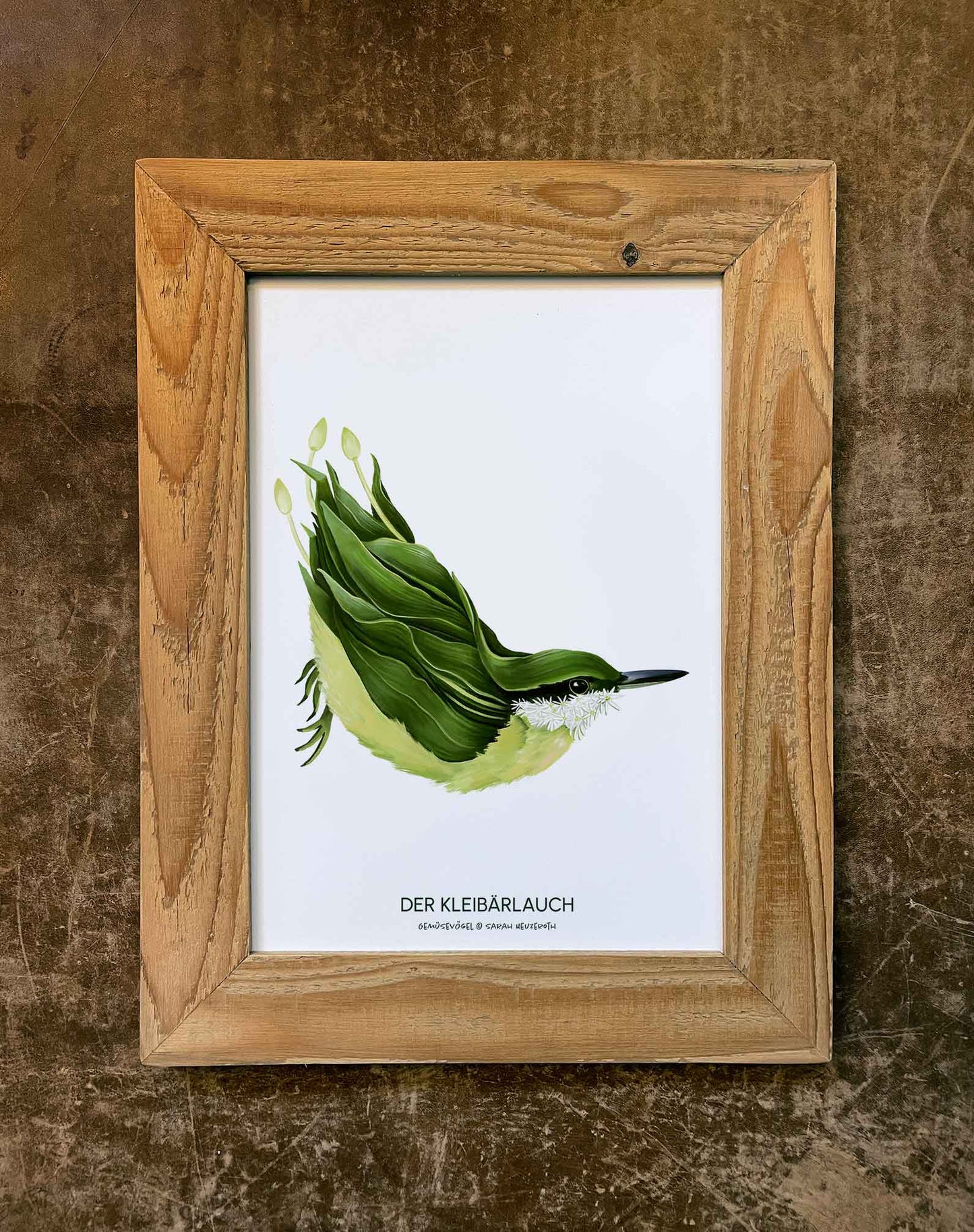 Gemüsevögel veggiebirds Kunstdruck / Poster in Din A4 Kleibärlauch