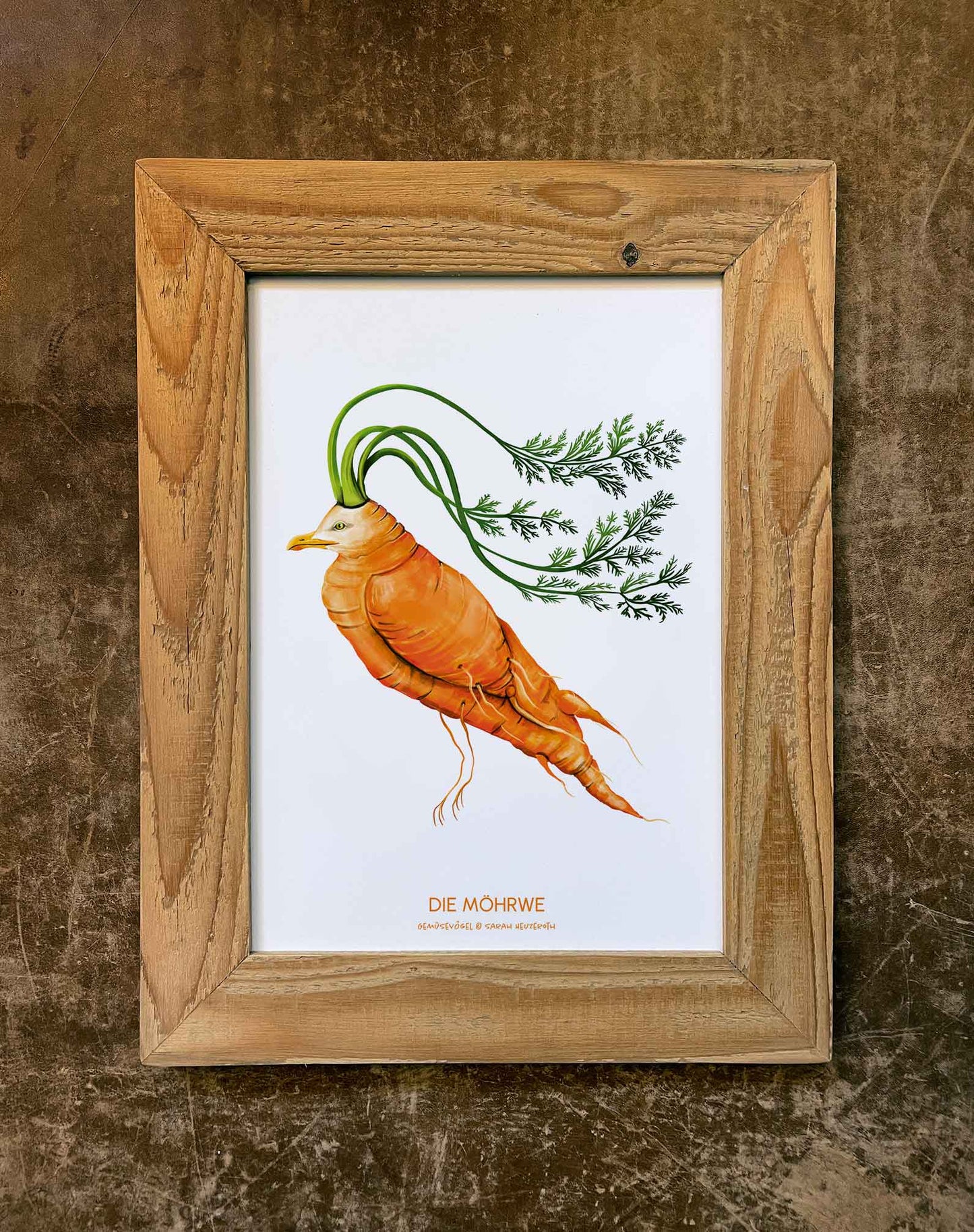 Gemüsevögel veggiebirds Kunstdruck / Poster in Din A4 Kurkhuhna Moehrwe