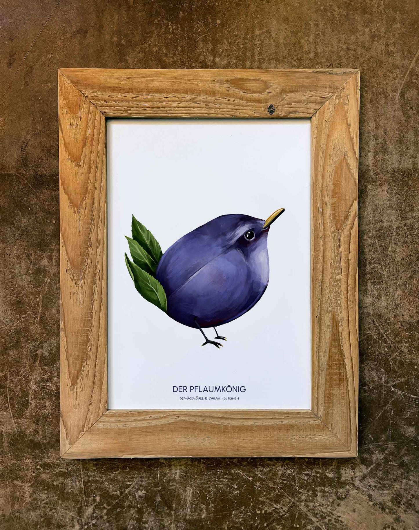 Gemüsevögel veggiebirds Kunstdruck / Poster in Din A4 Pflaumkoenig
