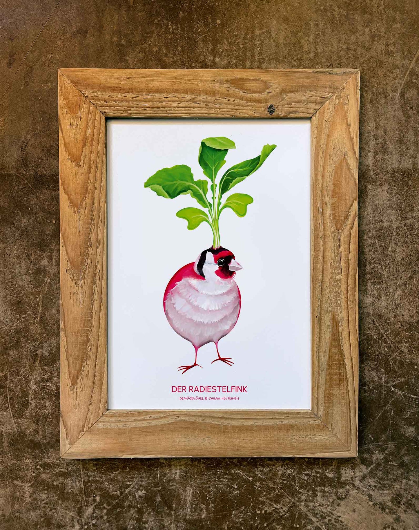 Gemüsevögel veggiebirds Kunstdruck / Poster in Din A4 Radiestelfink