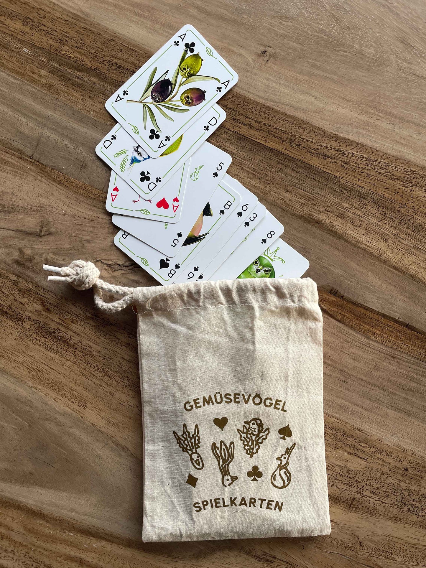 Gemüsevögel veggiebirds Spielkarten 110er (Rommé/Canasta) 