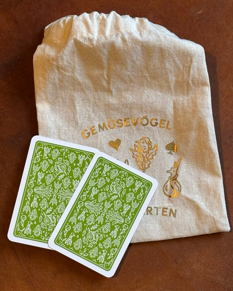 Gemüsevögel veggiebirds Spielkarten 110er (Rommé/Canasta) 55er grün