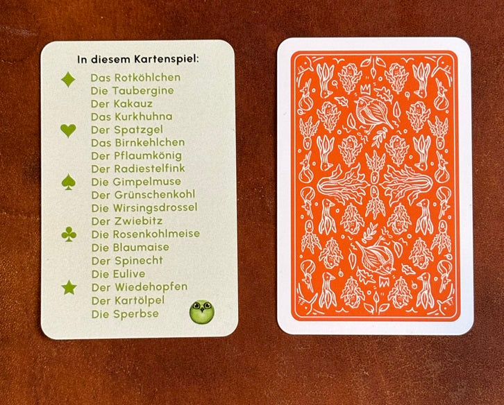 Gemüsevögel veggiebirds Spielkarten 110er (Rommé/Canasta) 55er rot