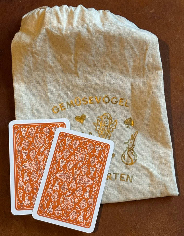 Gemüsevögel veggiebirds Spielkarten 110er (Rommé/Canasta) Beutel 55er rot