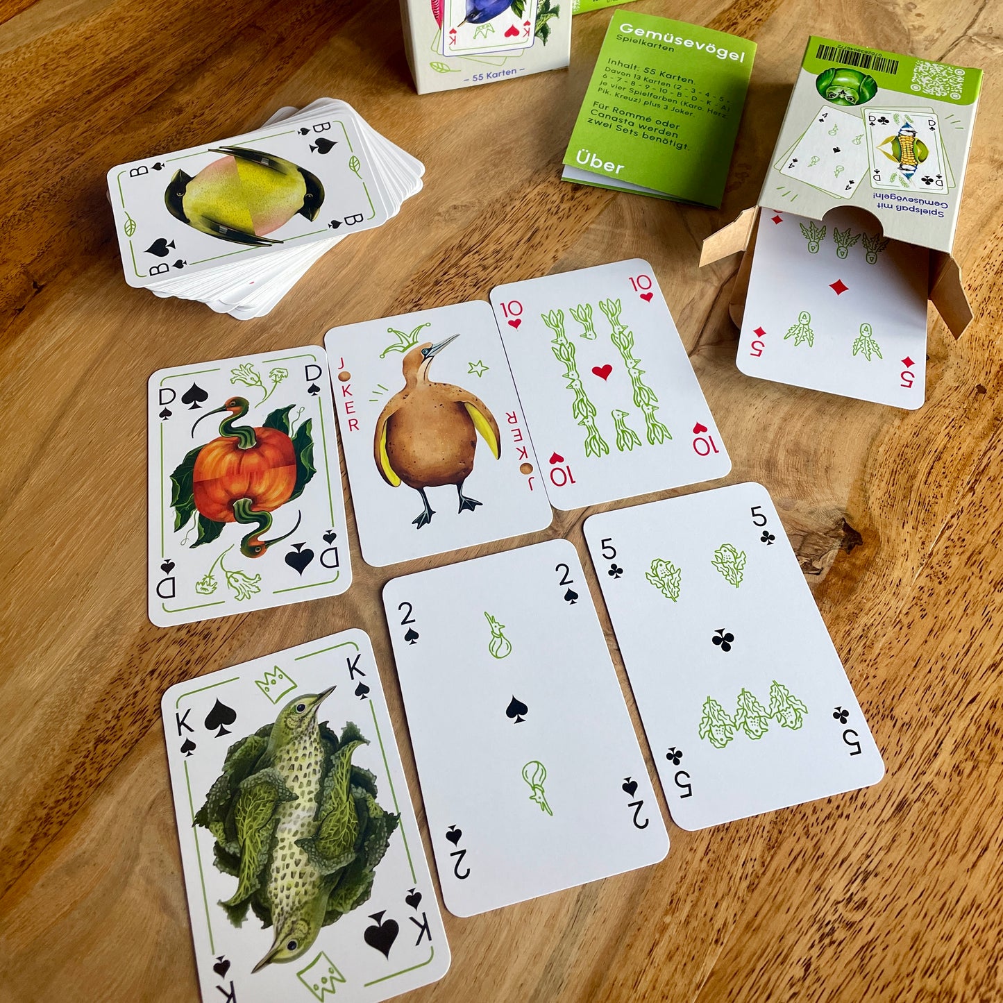 Gemüsevögel veggiebirds Spielkarten 55er Karten Symbole