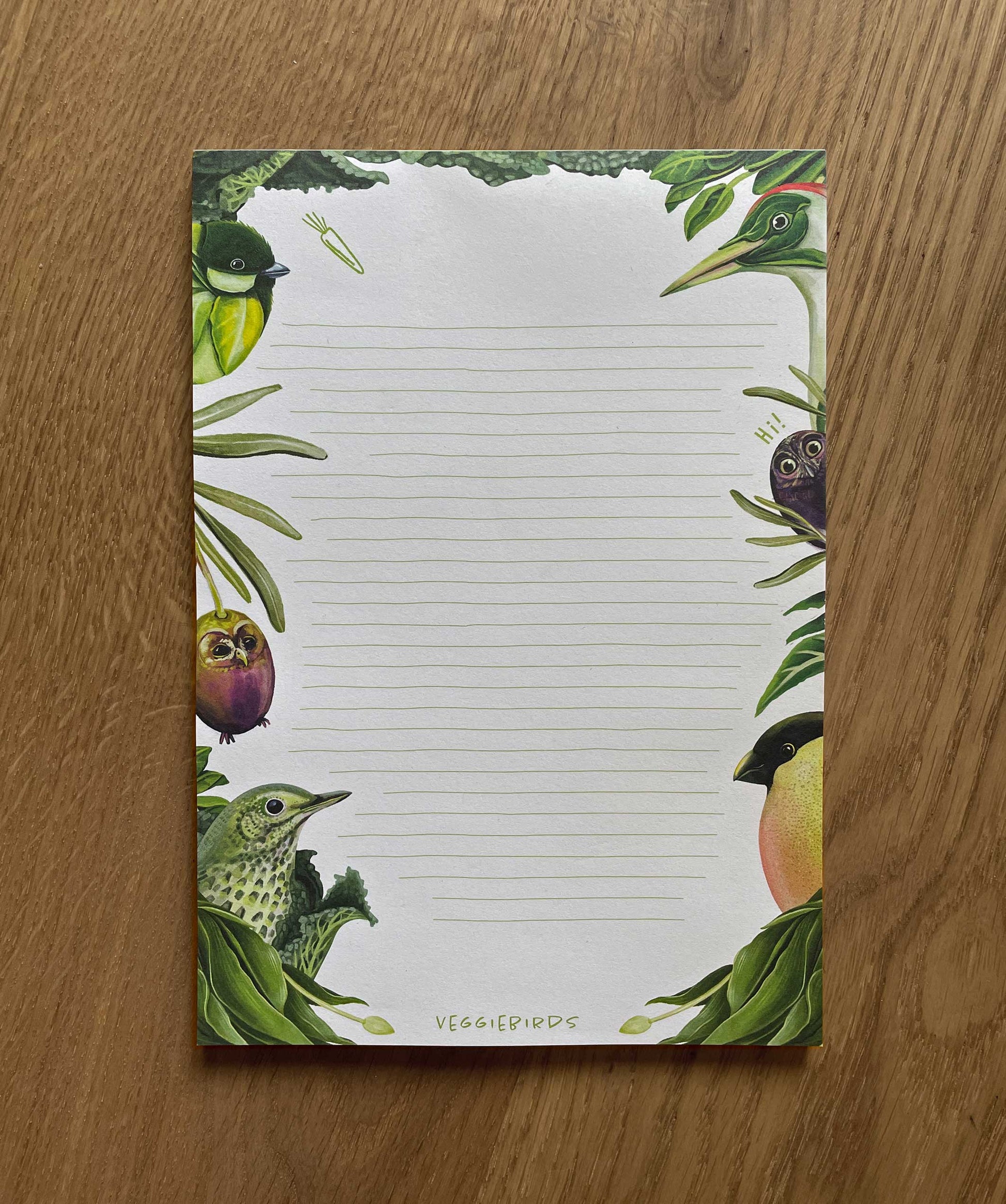 Gemüsevögel veggiebirds notizbuch din a5
