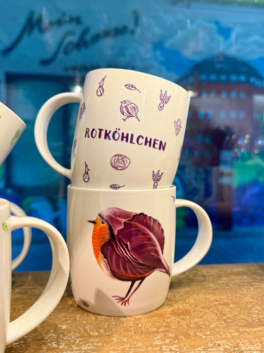Porzellan-Becher Gemüsevögel