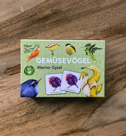 Memo Memory Spiel Gemüsevögel vegiebirds