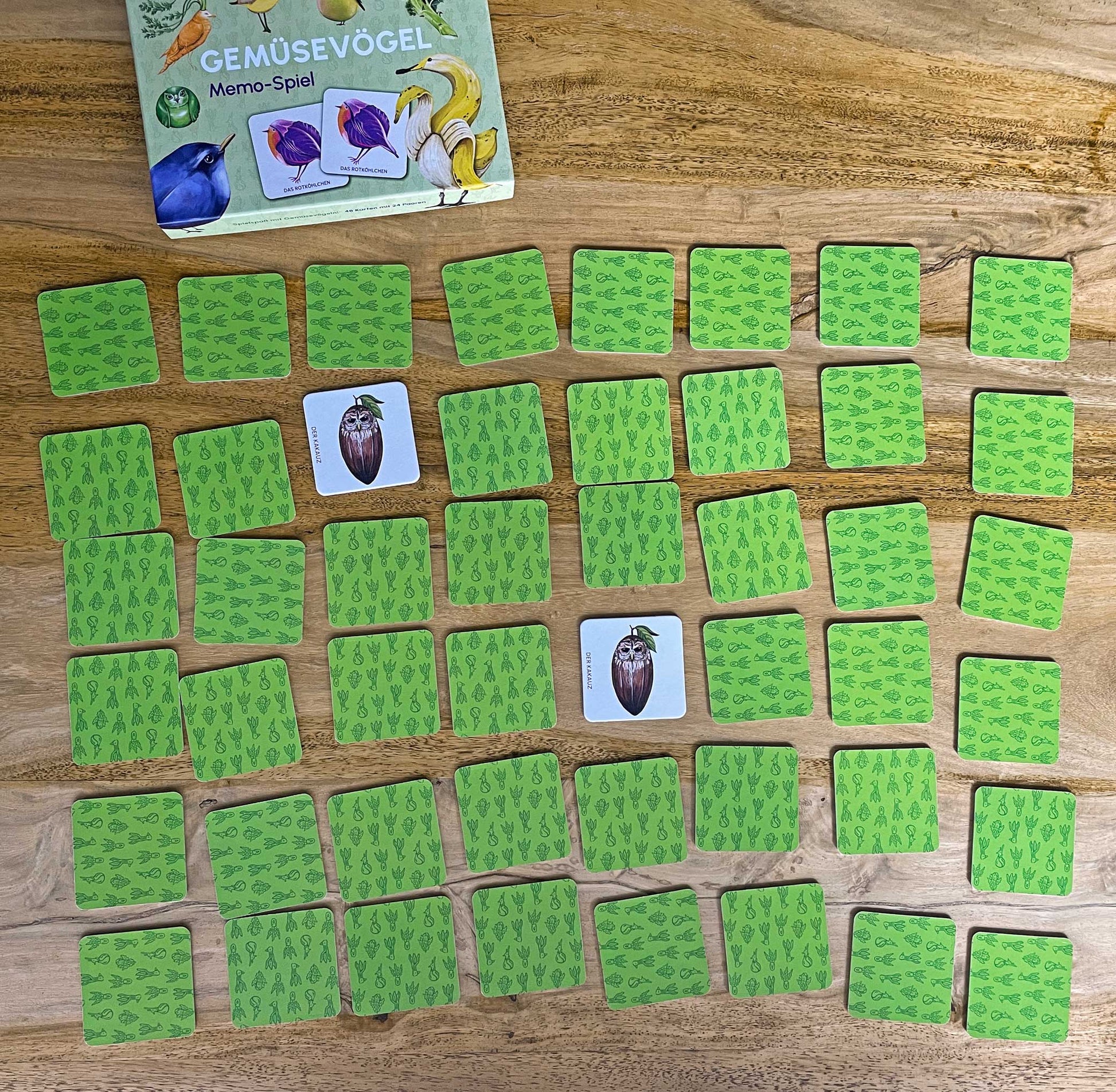 Memo Memory Spiel Gemuesevoegel veggieirds