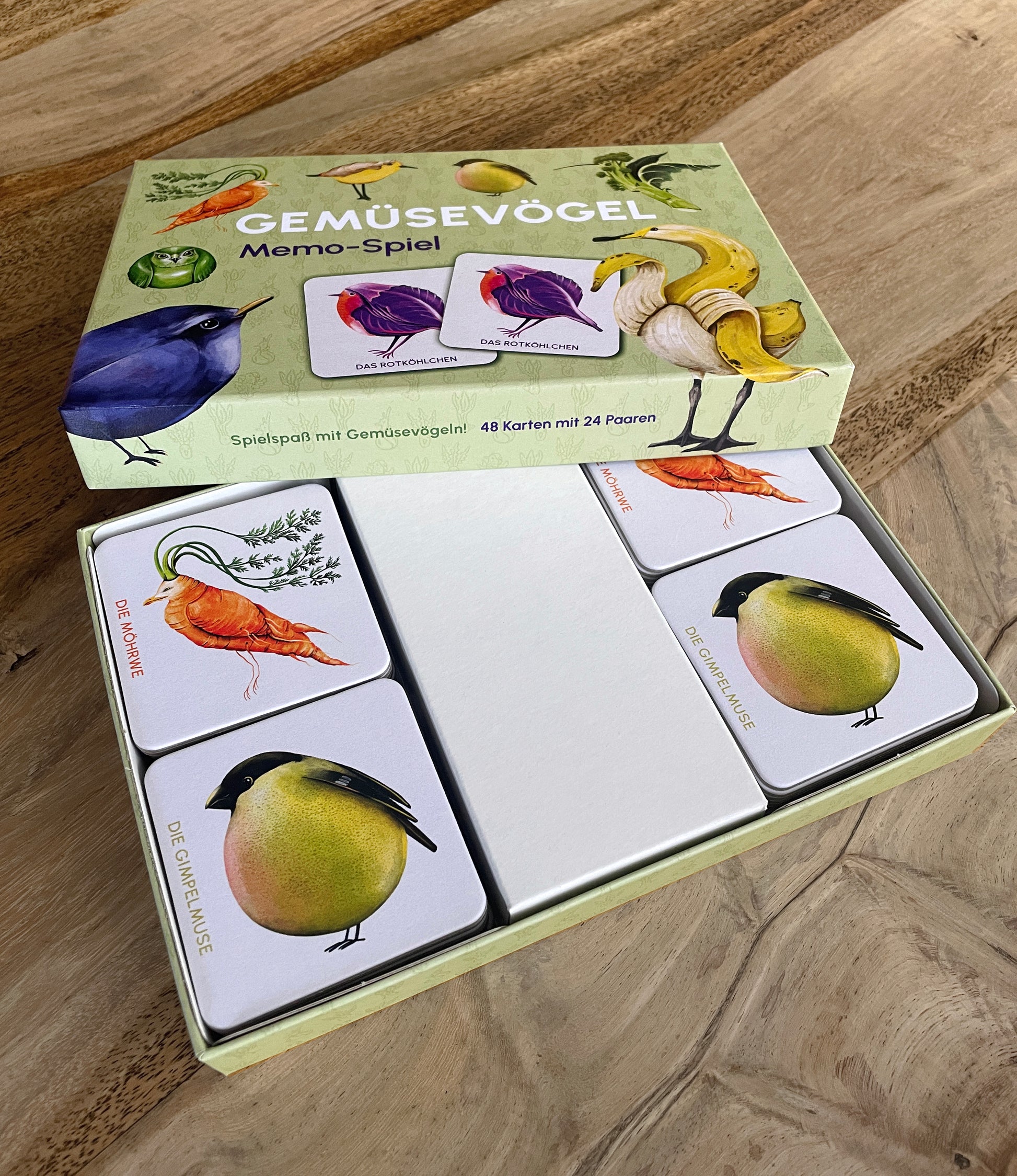 Memo Memory Spiel Gemüsevögel vegiebirds