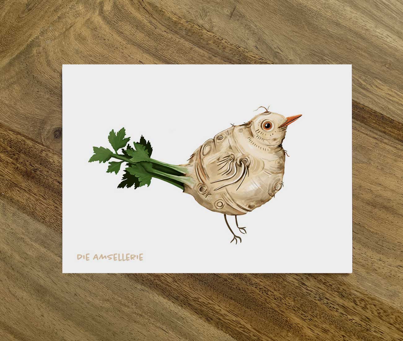 Postkarte Gemüsevögel
