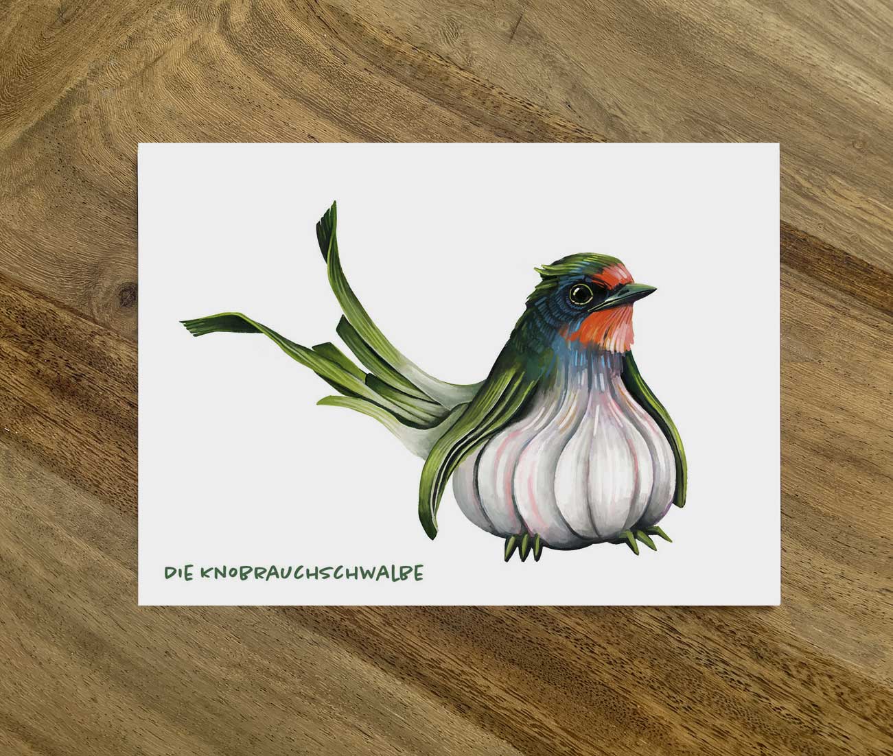 Postkarte Gemüsevögel