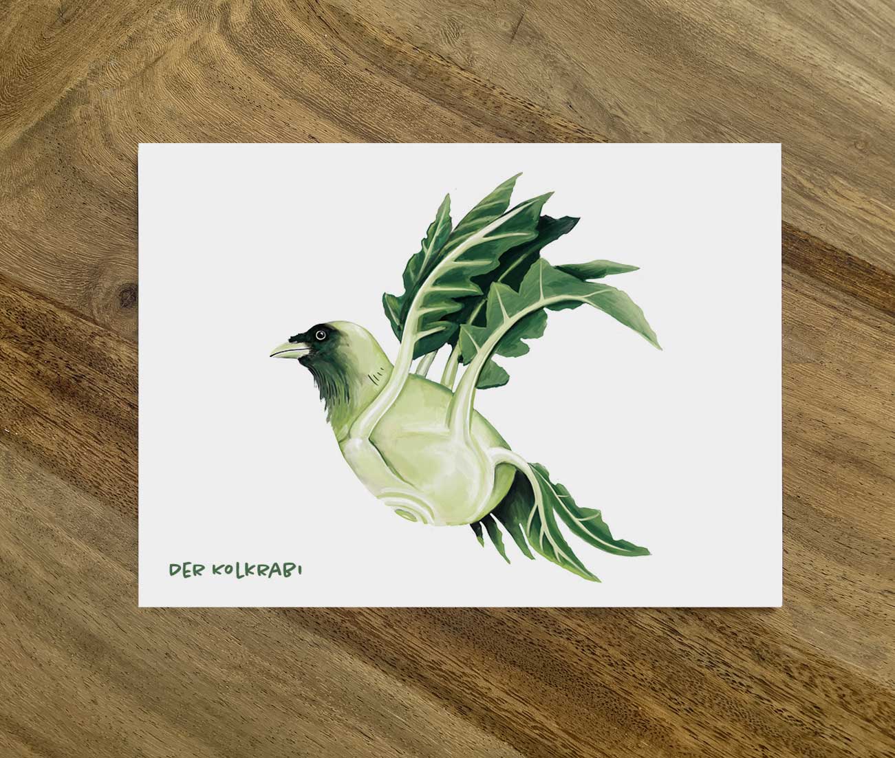 Postkarte Gemüsevögel