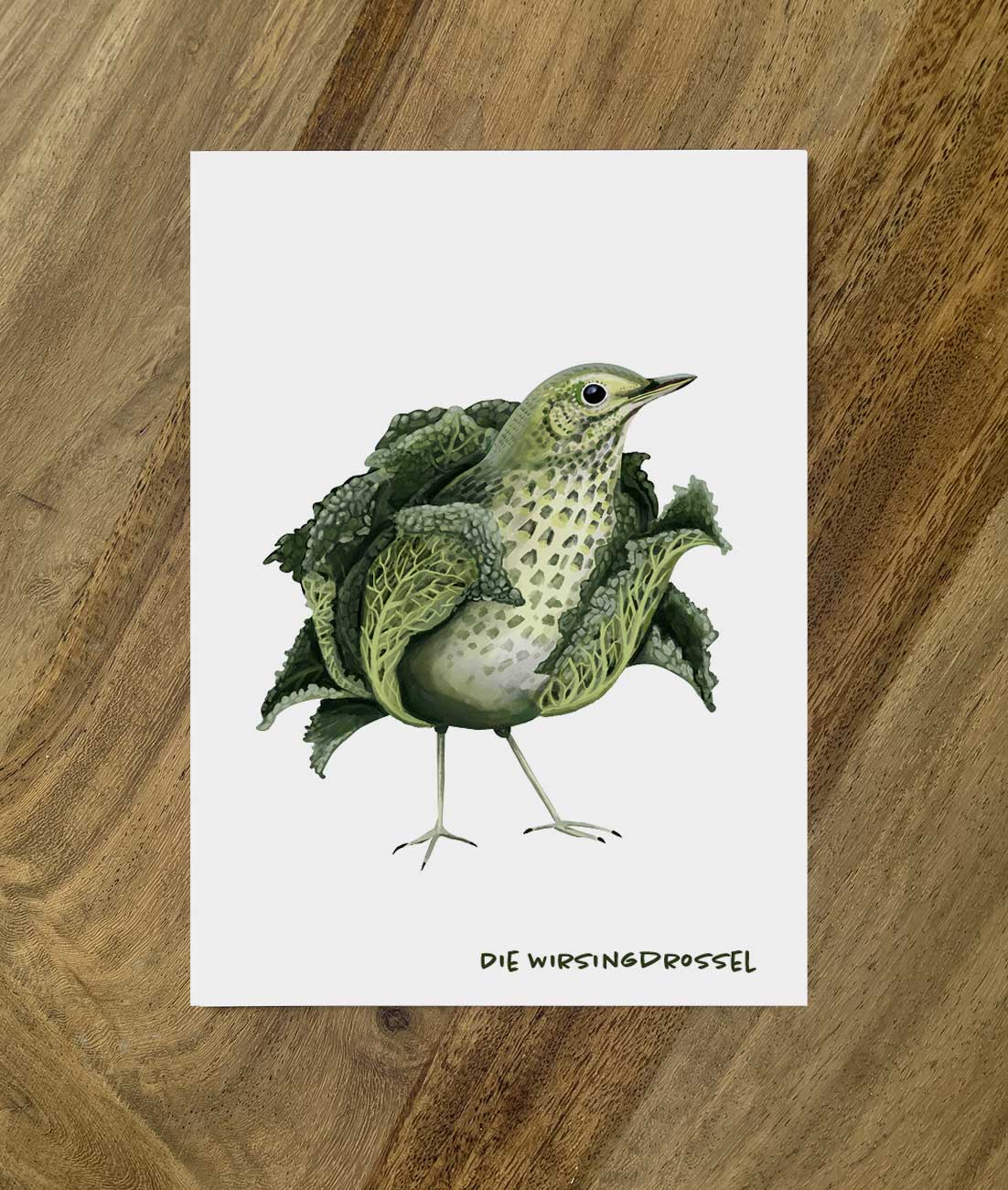 Postkarte Gemüsevögel