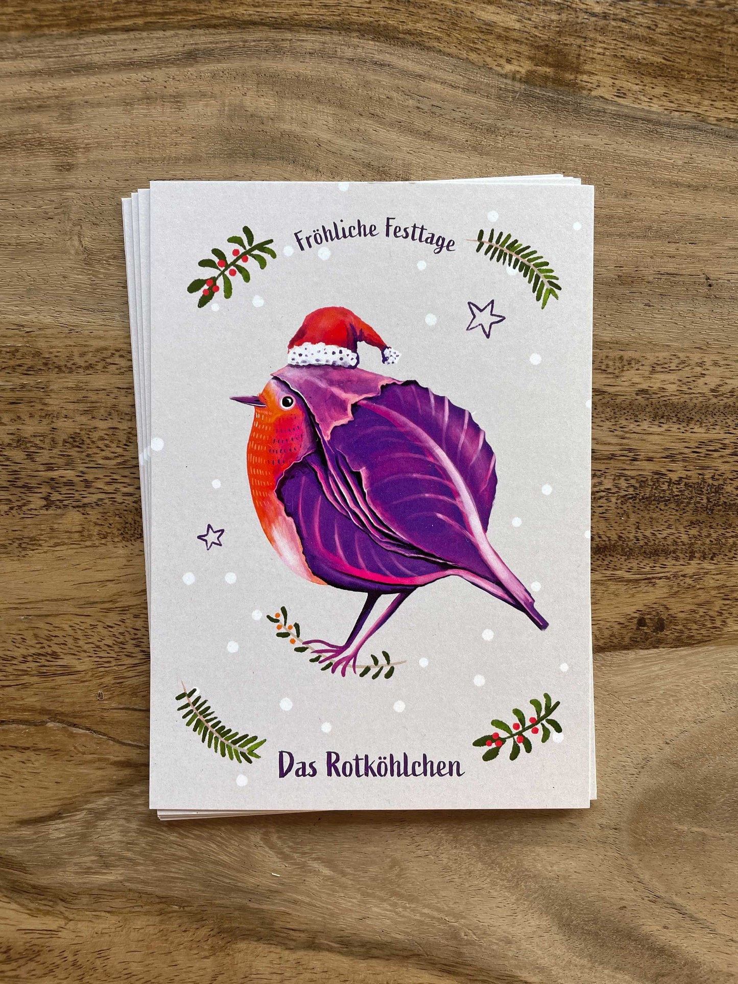 Postkarte Gemüsevögel